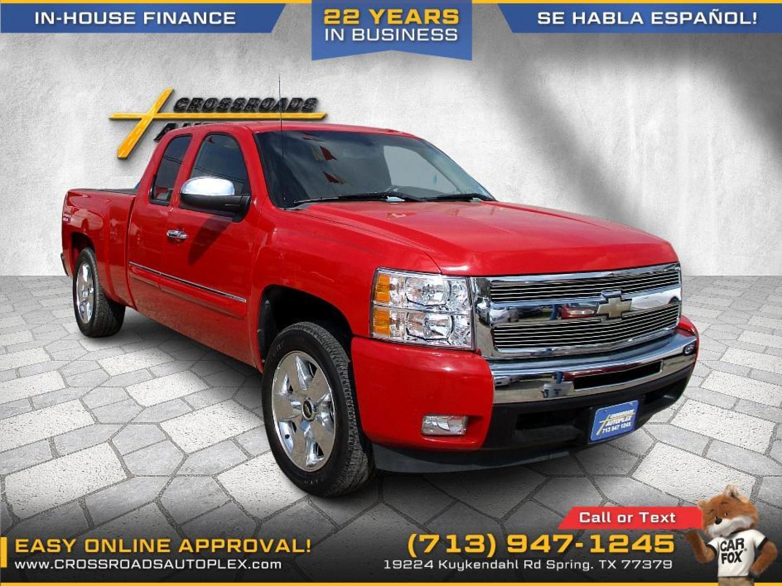 2011 RED /GRAY CHEVROLET SILVERADO 1500 LT Ext. Cab 2WD (1GCRCSE09BZ) with an 5.3L V8 OHV 16V FFV engine, 6-SPEED AUTOMATIC transmission, located at 19224 Kuykendahl Rd, Spring, TX, 77379, (713) 947-1245, 30.049259, -95.491402 - NEW ARRIVAL CHEVROLET SILVERADO CREW CAB PICKUP!! THIS IS A MUST SEE, 4DR CREW CAB, CLOTH INTERIOR WITH NO STAINS AND CUTS, GREAT MILEAGE, ENGINE AND TRANSMISSION RUNS SMOOTH AND FUNCTIONS PROPERLY, ICE COLD A/C, PASSED OUR MULTI-POINT INSPECTION AND READY FOR DELIVERY! ALMOST NEW TIRES AND EXTERIOR - Photo #0