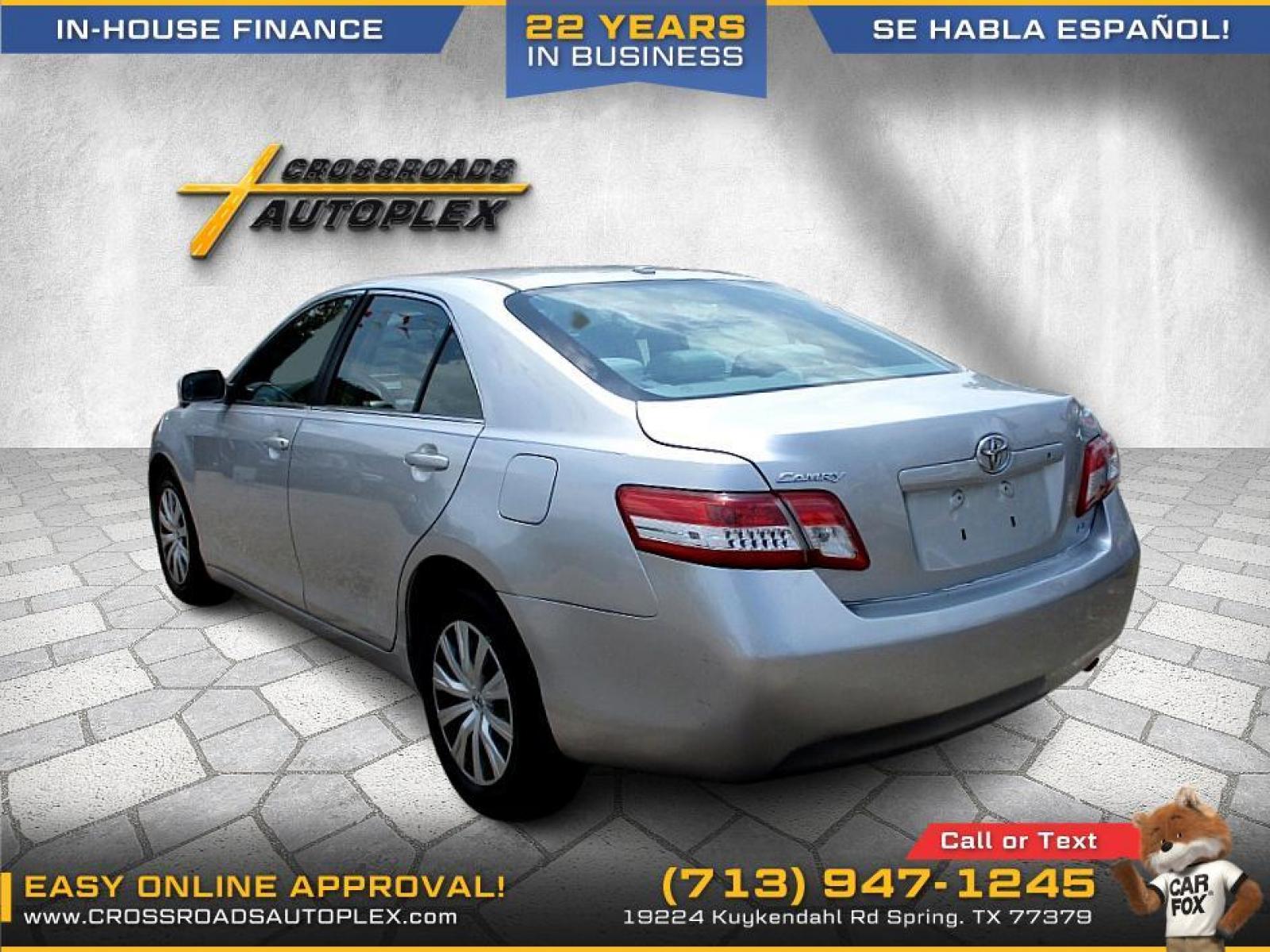 2010 SILVER TOYOTA CAMRY LE 6-Spd AT (4T1BF3EK3AU) with an 2.5L L4 DOHC 16V engine, 6-SPEED AUTOMATIC transmission, located at 19224 Kuykendahl Rd, Spring, TX, 77379, (713) 947-1245, 30.049259, -95.491402 - We offer in house financing in addition to a variety of finance options to cater to your specific needs. Our friendly sales professionals are standing by, ready to help you drive out today. Come see the difference here at Crossroads Autoplex, where we treat everyone like family. Call today at 713-94 - Photo #4