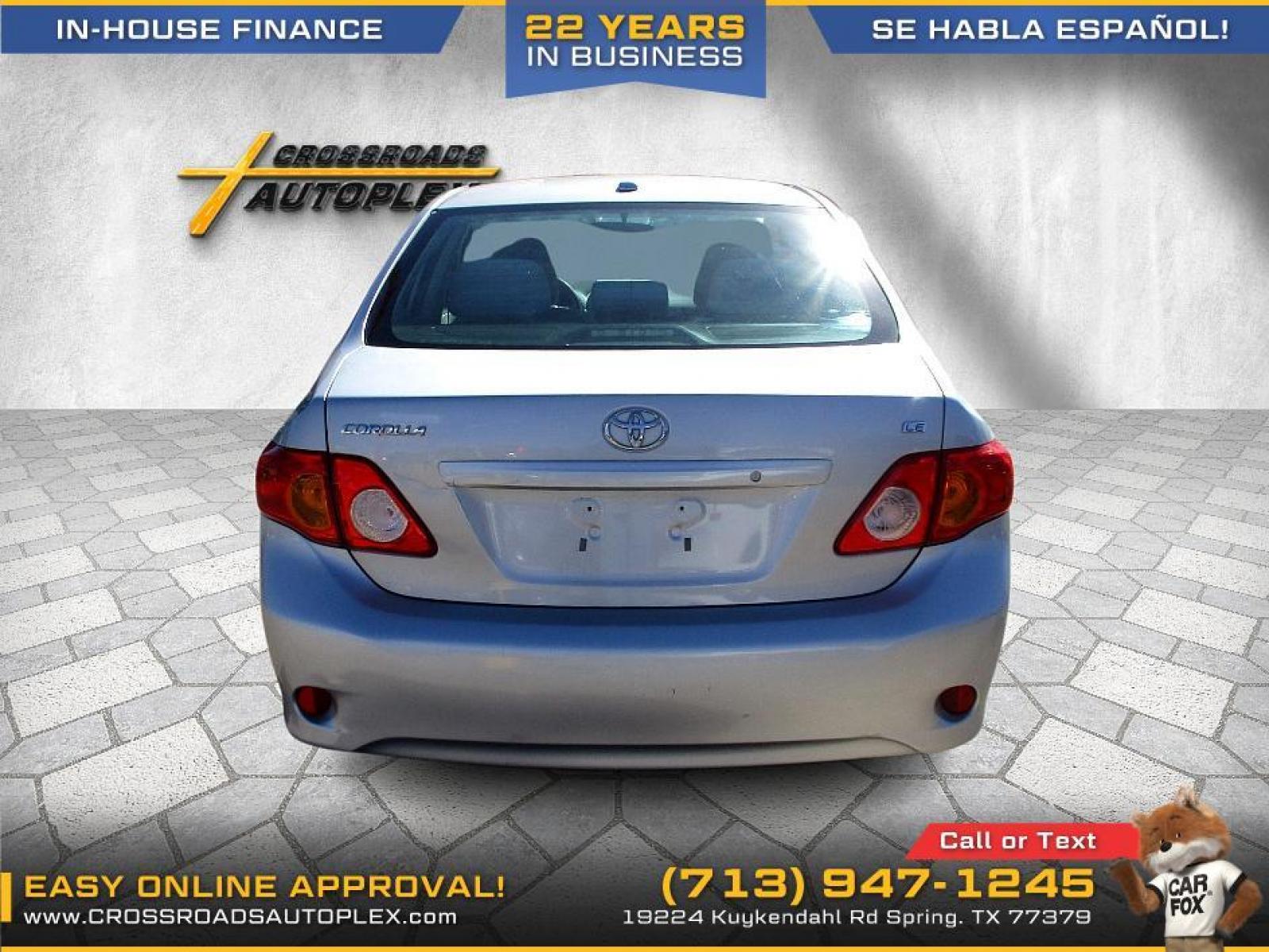 2010 SILVER TOYOTA COROLLA LE 4-Speed AT (2T1BU4EE9AC) with an 1.8L L4 DOHC 16V engine, 4-SPEED AUTOMATIC transmission, located at 19224 Kuykendahl Rd, Spring, TX, 77379, (713) 947-1245, 30.049259, -95.491402 - LIKE NEW CONDITION! QUALIFIES FOR "IN-HOUSE"FINANCING!!! THIS UNIT IS A MUST SEE, VERY CLEAN INSIDE & OUT, AUTOMATIC, COLD A/C SERVICED AND MAINTAINED, CARPETS AND SEATS ARE FREE OF SOILS AND STAINS, A NON-SMOKER, ENGINE HAS BEEN SERVICE AND TRANSMISSION SHIFTS SMOOTH. WE HAVE ALL TYPES OF FINANCING - Photo #3