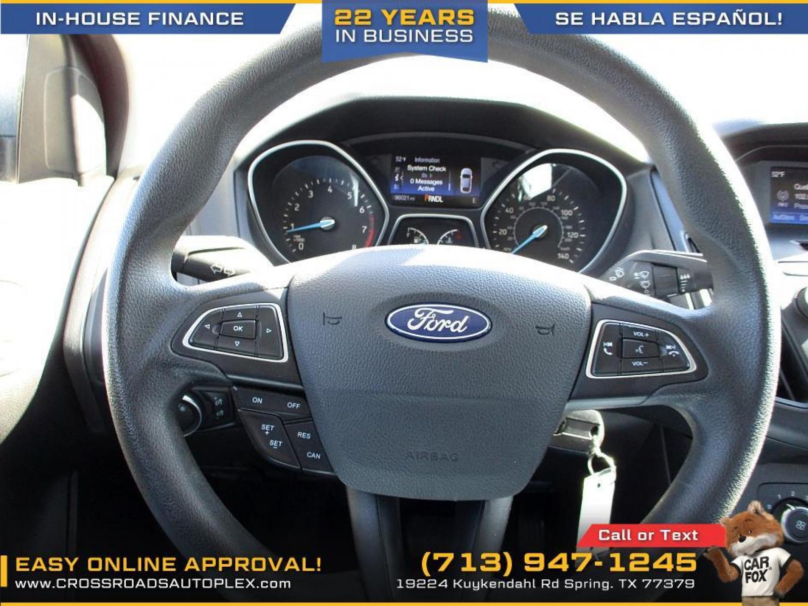 2015 SILVER FORD FOCUS SE Sedan (1FADP3F22FL) with an 2.0L L4 DOHC 16V engine, 5-SPEED MANUAL OR 6-SPEED AUTOMATIC transmission, located at 19224 Kuykendahl Rd, Spring, TX, 77379, (713) 947-1245, 30.049259, -95.491402 - Photo #13
