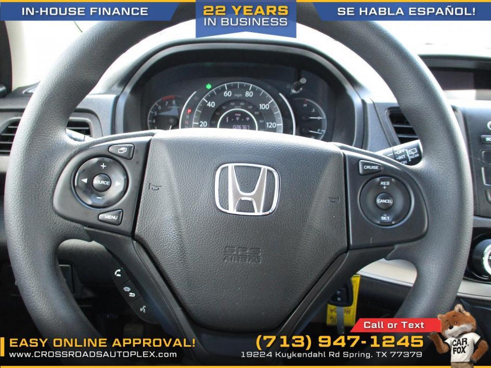 2016 BLACK HONDA CR-V LX 2WD (3CZRM3H35GG) with an 2.4L L4 DOHC 16V engine, CVT transmission, located at 19224 Kuykendahl Rd, Spring, TX, 77379, (713) 947-1245, 30.049259, -95.491402 - This Honda Crv has all the features you could ask for! Feels big behind the wheel. A huge pro for this unit is the roomy interior with five-passenger seating, versatile storage and cargo-hauling abilities, many standard features, comfortable ride, smooth power delivery. Edmunds Say: One of the best - Photo #13