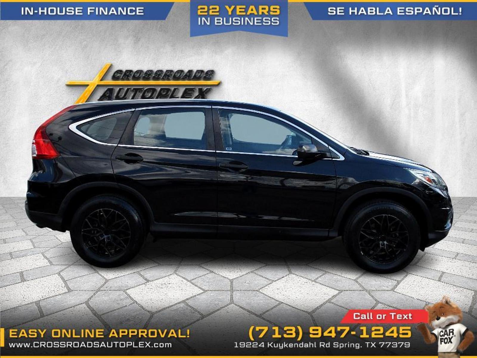 2016 BLACK HONDA CR-V LX 2WD (3CZRM3H35GG) with an 2.4L L4 DOHC 16V engine, CVT transmission, located at 19224 Kuykendahl Rd, Spring, TX, 77379, (713) 947-1245, 30.049259, -95.491402 - This Honda Crv has all the features you could ask for! Feels big behind the wheel. A huge pro for this unit is the roomy interior with five-passenger seating, versatile storage and cargo-hauling abilities, many standard features, comfortable ride, smooth power delivery. Edmunds Say: One of the best - Photo #1