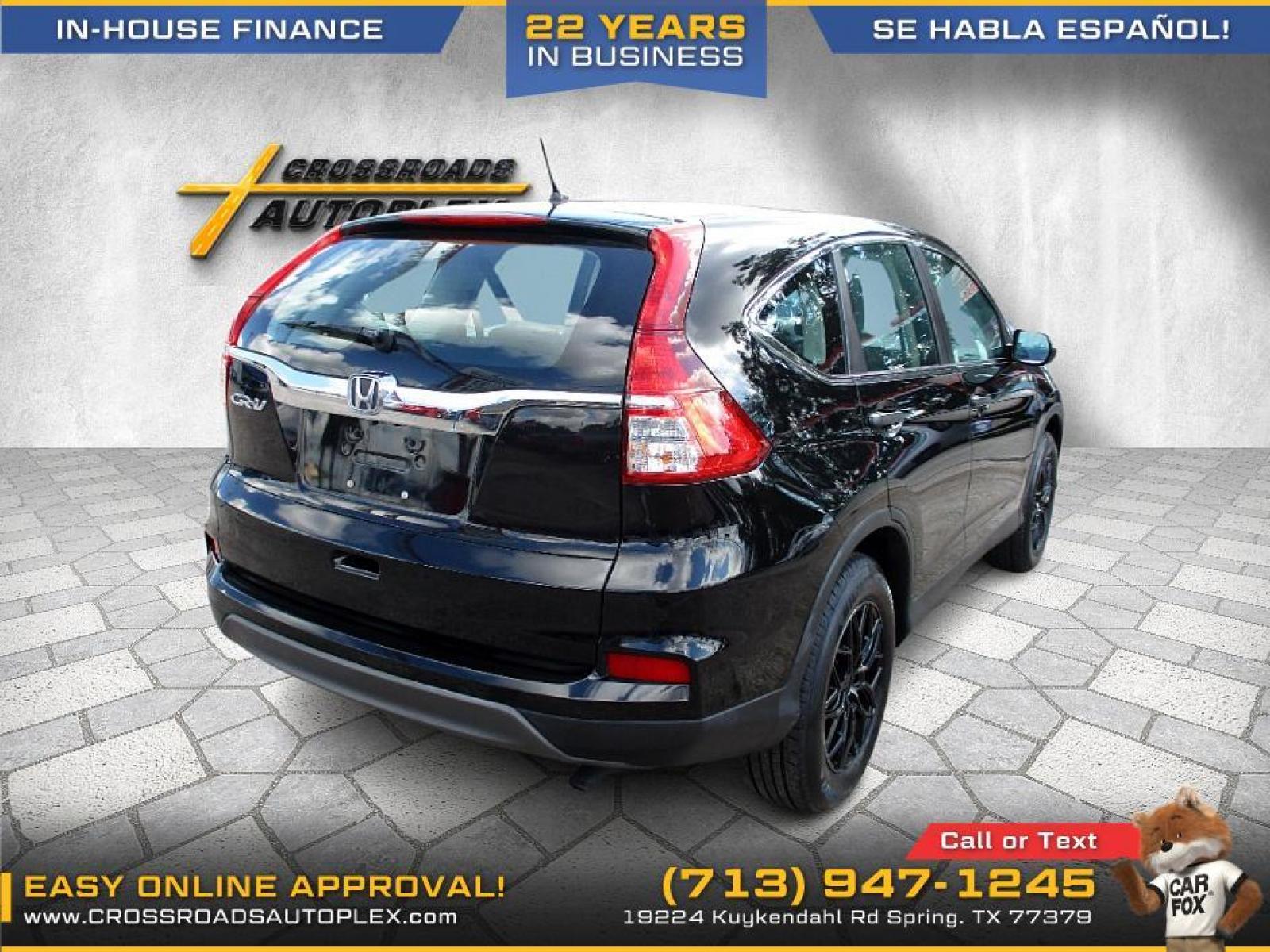 2016 BLACK HONDA CR-V LX 2WD (3CZRM3H35GG) with an 2.4L L4 DOHC 16V engine, CVT transmission, located at 19224 Kuykendahl Rd, Spring, TX, 77379, (713) 947-1245, 30.049259, -95.491402 - This Honda Crv has all the features you could ask for! Feels big behind the wheel. A huge pro for this unit is the roomy interior with five-passenger seating, versatile storage and cargo-hauling abilities, many standard features, comfortable ride, smooth power delivery. Edmunds Say: One of the best - Photo #2