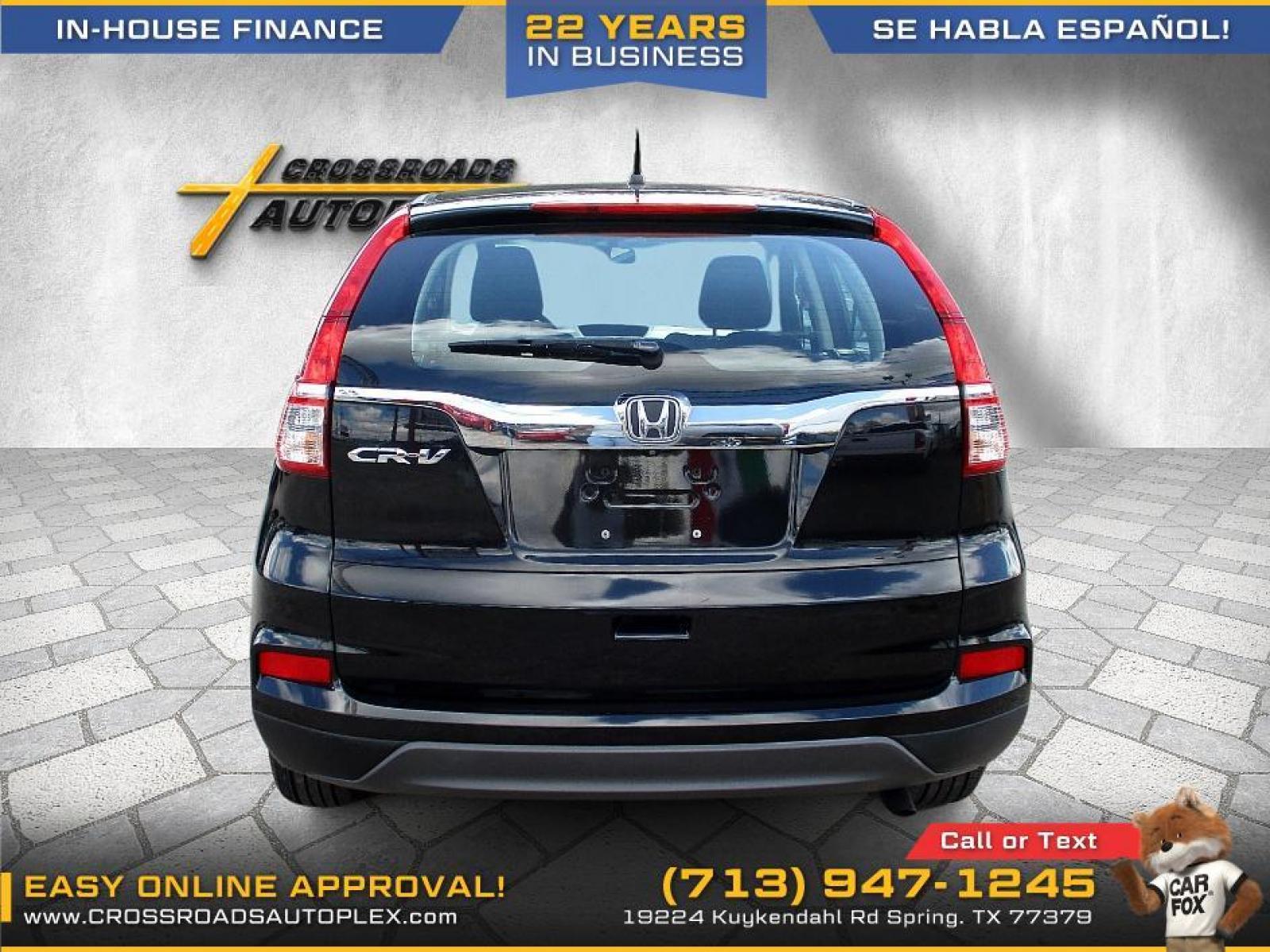 2016 BLACK HONDA CR-V LX 2WD (3CZRM3H35GG) with an 2.4L L4 DOHC 16V engine, CVT transmission, located at 19224 Kuykendahl Rd, Spring, TX, 77379, (713) 947-1245, 30.049259, -95.491402 - This Honda Crv has all the features you could ask for! Feels big behind the wheel. A huge pro for this unit is the roomy interior with five-passenger seating, versatile storage and cargo-hauling abilities, many standard features, comfortable ride, smooth power delivery. Edmunds Say: One of the best - Photo #3
