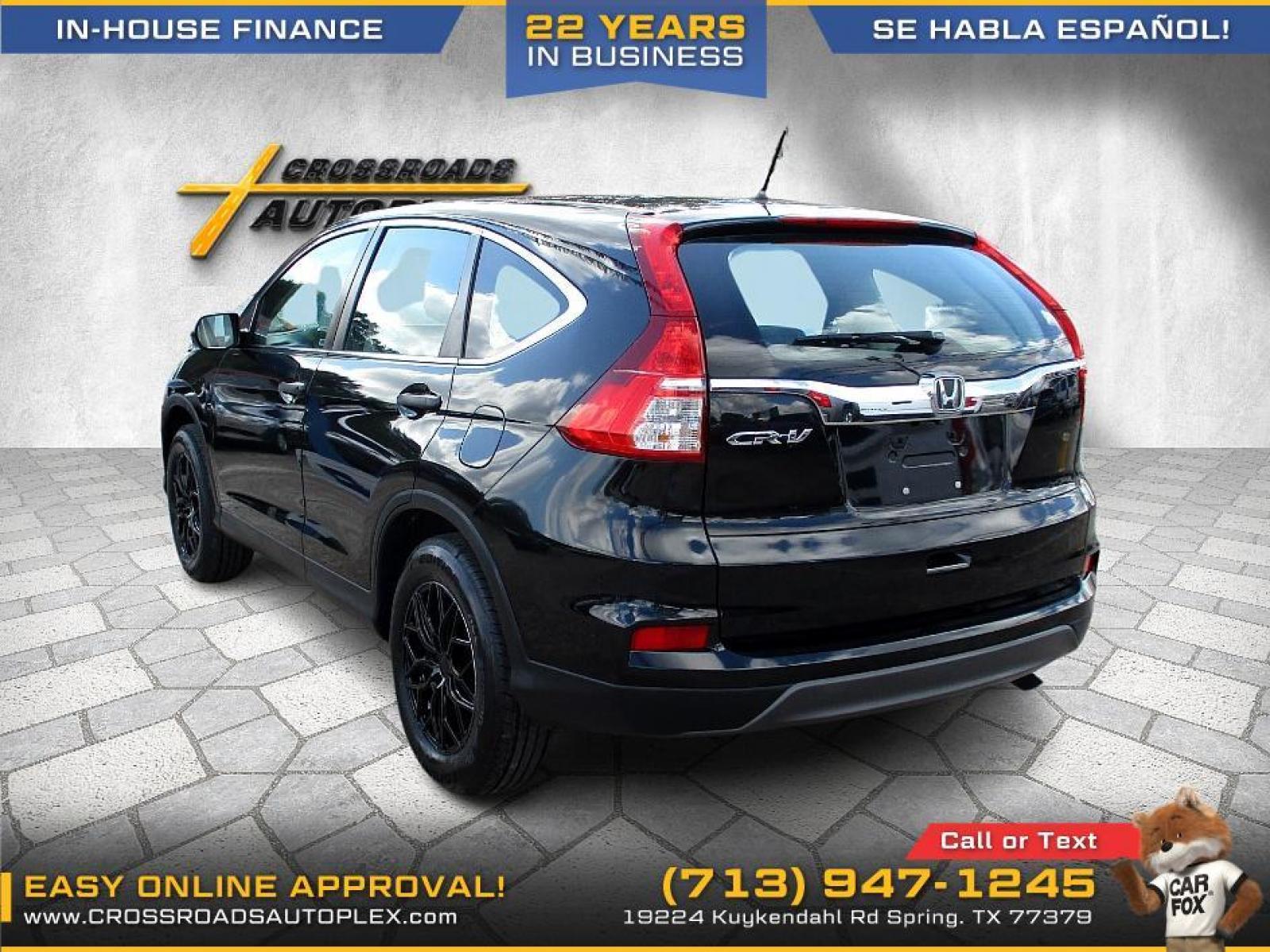 2016 BLACK HONDA CR-V LX 2WD (3CZRM3H35GG) with an 2.4L L4 DOHC 16V engine, CVT transmission, located at 19224 Kuykendahl Rd, Spring, TX, 77379, (713) 947-1245, 30.049259, -95.491402 - This Honda Crv has all the features you could ask for! Feels big behind the wheel. A huge pro for this unit is the roomy interior with five-passenger seating, versatile storage and cargo-hauling abilities, many standard features, comfortable ride, smooth power delivery. Edmunds Say: One of the best - Photo #4