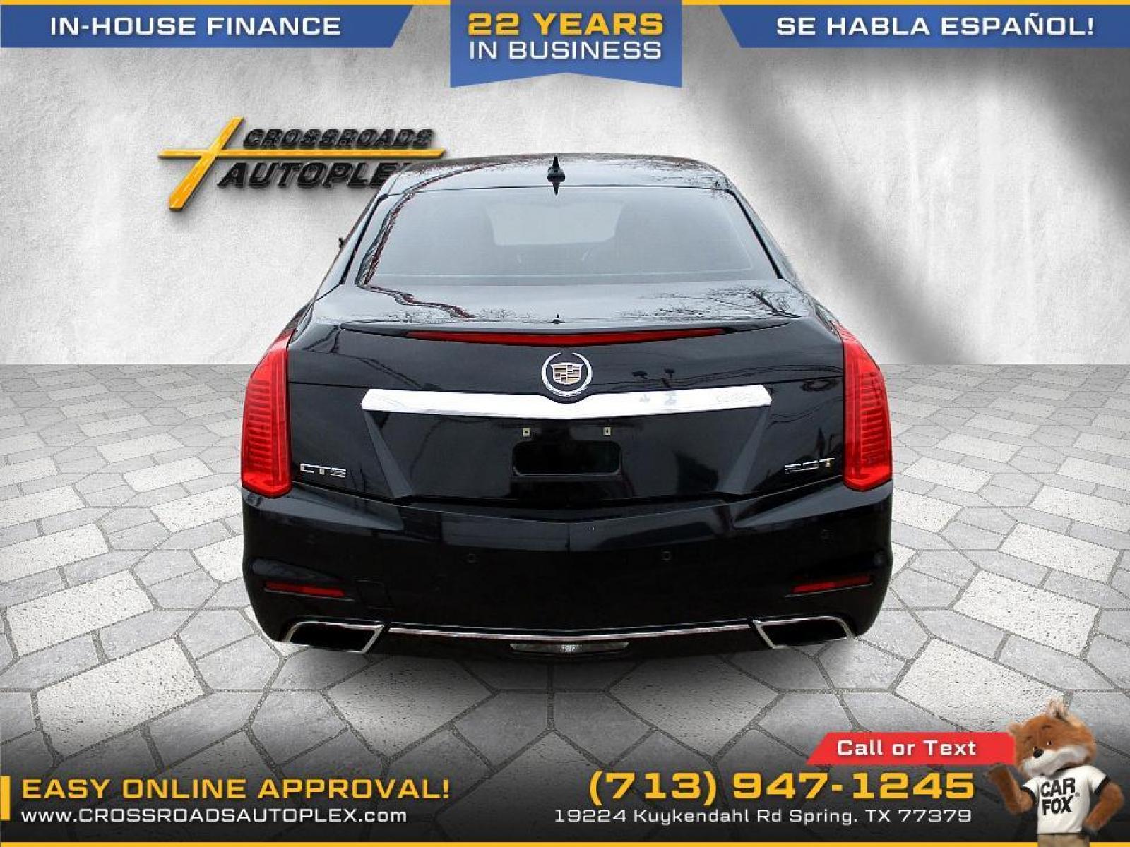 2014 BLACK CADILLAC CTS 2.0L Turbo RWD (1G6AP5SX5E0) with an 2.0L L4 DOHC 24V TURBO engine, 6-SPEED AUTOMATIC transmission, located at 19224 Kuykendahl Rd, Spring, TX, 77379, (713) 947-1245, 30.049259, -95.491402 - Photo #2