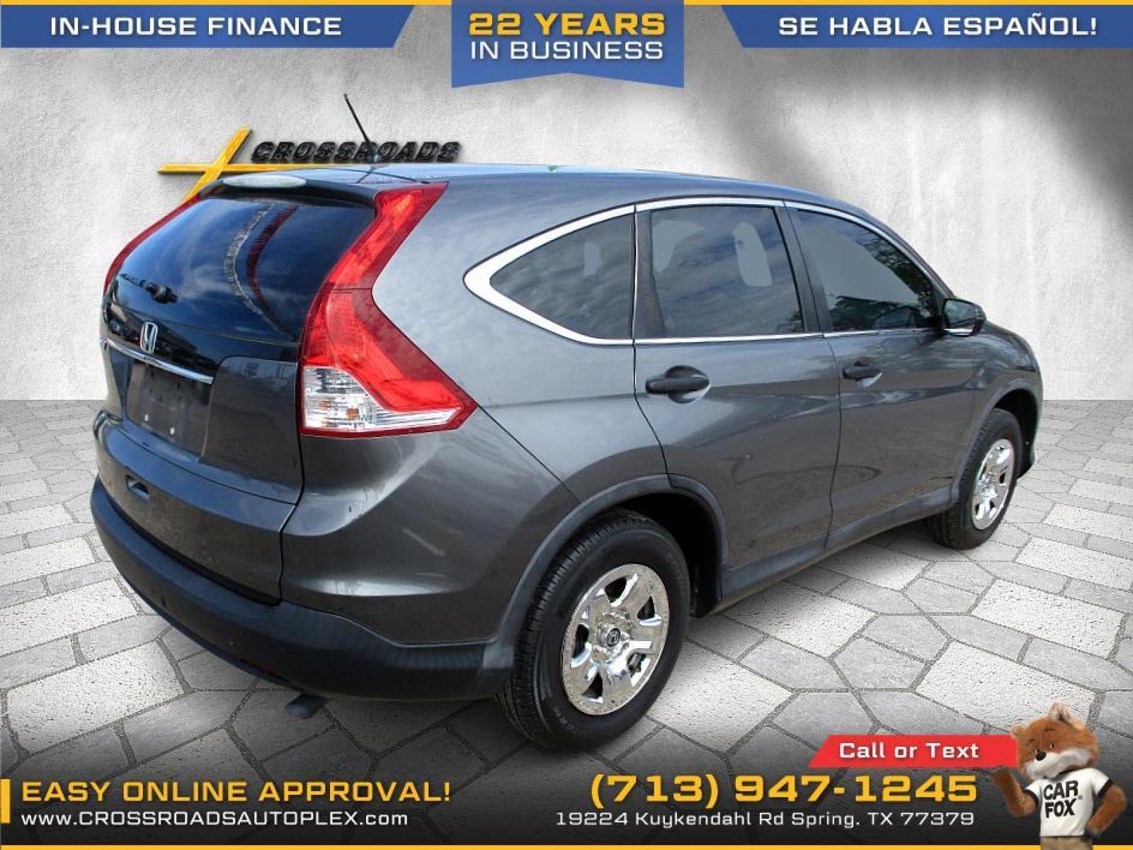 2014 GRAY /GRAY HONDA CR-V LX 2WD 5-Speed AT (3CZRM3H36EG) with an 2.4L L4 DOHC 16V engine, 5-SPEED AUTOMATIC transmission, located at 19224 Kuykendahl Rd, Spring, TX, 77379, (713) 947-1245, 30.049259, -95.491402 - This Honda Crv has all the features you could ask for! Feels big behind the wheel. A huge pro for this unit is the roomy interior with five-passenger seating, versatile storage and cargo-hauling abilities, many standard features, comfortable ride, smooth power delivery. Edmunds Say: One of the best - Photo #4