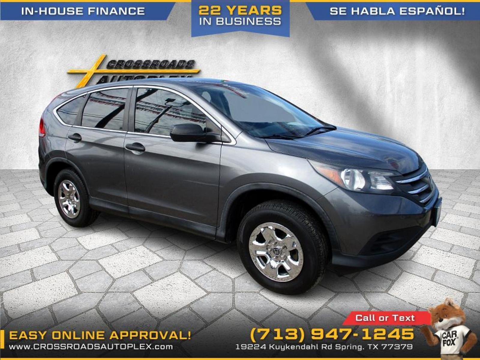 2014 GRAY /GRAY HONDA CR-V LX 2WD 5-Speed AT (3CZRM3H36EG) with an 2.4L L4 DOHC 16V engine, 5-SPEED AUTOMATIC transmission, located at 19224 Kuykendahl Rd, Spring, TX, 77379, (713) 947-1245, 30.049259, -95.491402 - This Honda Crv has all the features you could ask for! Feels big behind the wheel. A huge pro for this unit is the roomy interior with five-passenger seating, versatile storage and cargo-hauling abilities, many standard features, comfortable ride, smooth power delivery. Edmunds Say: One of the best - Photo #5