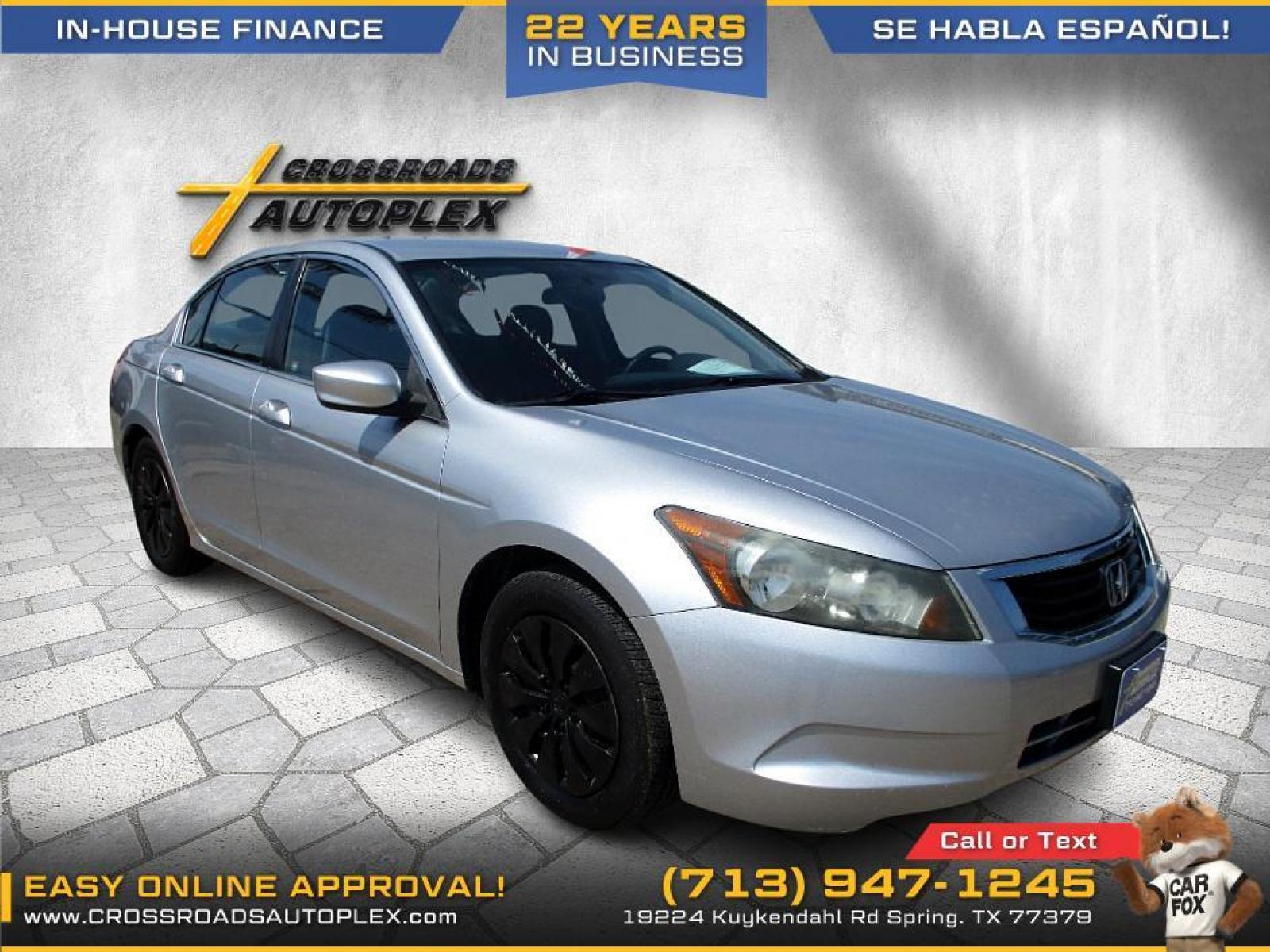 2010 SILVER /GRAY HONDA ACCORD LX Sedan AT (1HGCP2F37AA) with an 2.4L L4 DOHC 16V engine, 5-SPEED AUTOMATIC transmission, located at 19224 Kuykendahl Rd, Spring, TX, 77379, (713) 947-1245, 30.049259, -95.491402 - This Honda Accord is a great example of leading-edge combination of killer looks, next-big-thing technology and huge driving fun. Accord embodies our safety for everyone philosophy. Bottom line is it is clean with a lot of options, it's safe with our 24-point multi-inspection by our ASE Certified te - Photo #4