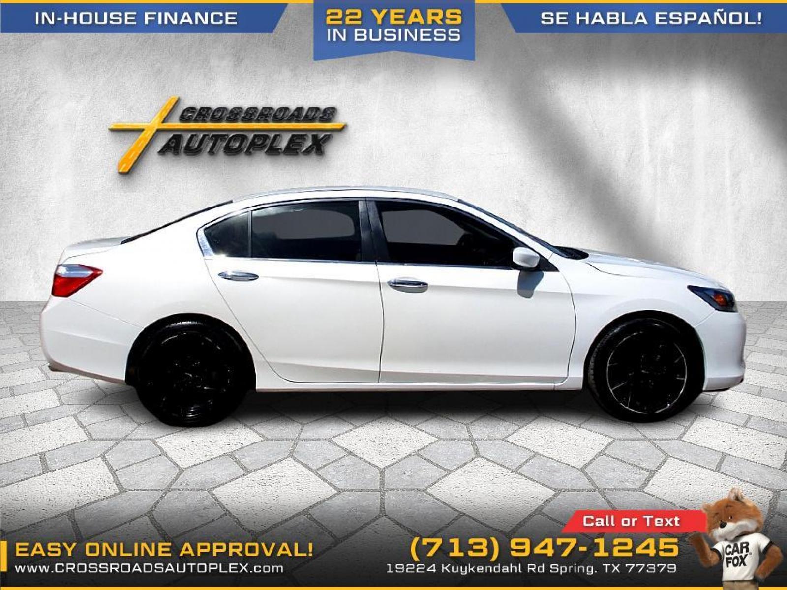 2013 WHITE HONDA ACCORD LX Sedan CVT (1HGCR2F34DA) with an 2.4L L4 DOHC 16V engine, CVT transmission, located at 19224 Kuykendahl Rd, Spring, TX, 77379, (713) 947-1245, 30.049259, -95.491402 - 2013 HONDA ACCORD, CLOTH INTERIOR, IN HOUSE FINANCING- SOUTH HOUSTON TX This Honda Accord is a great example of leading-edge combination of killer looks, next-big-thing technology and huge driving fun. This low mileage Accord embodies our safety for everyone philosophy. Bottom line is it is clean - Photo #14