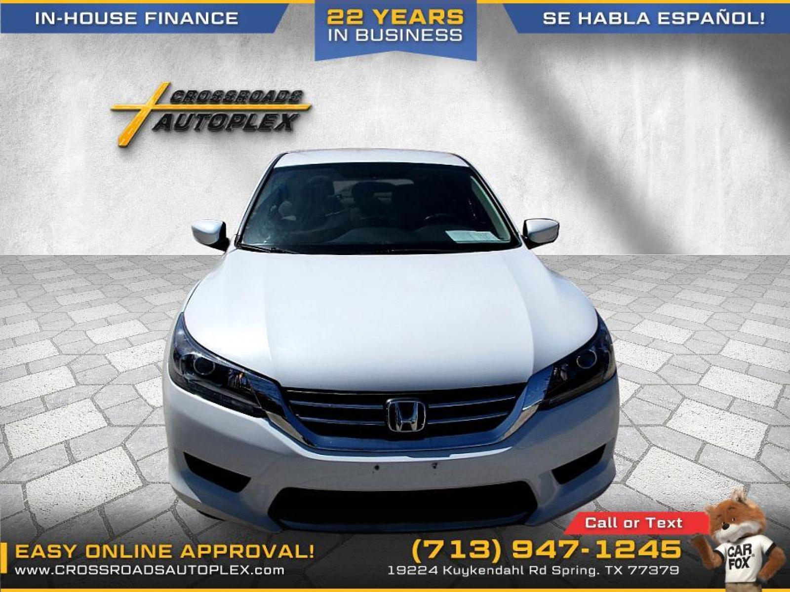 2013 WHITE HONDA ACCORD LX Sedan CVT (1HGCR2F34DA) with an 2.4L L4 DOHC 16V engine, CVT transmission, located at 19224 Kuykendahl Rd, Spring, TX, 77379, (713) 947-1245, 30.049259, -95.491402 - 2013 HONDA ACCORD, CLOTH INTERIOR, IN HOUSE FINANCING- SOUTH HOUSTON TX This Honda Accord is a great example of leading-edge combination of killer looks, next-big-thing technology and huge driving fun. This low mileage Accord embodies our safety for everyone philosophy. Bottom line is it is clean - Photo #18