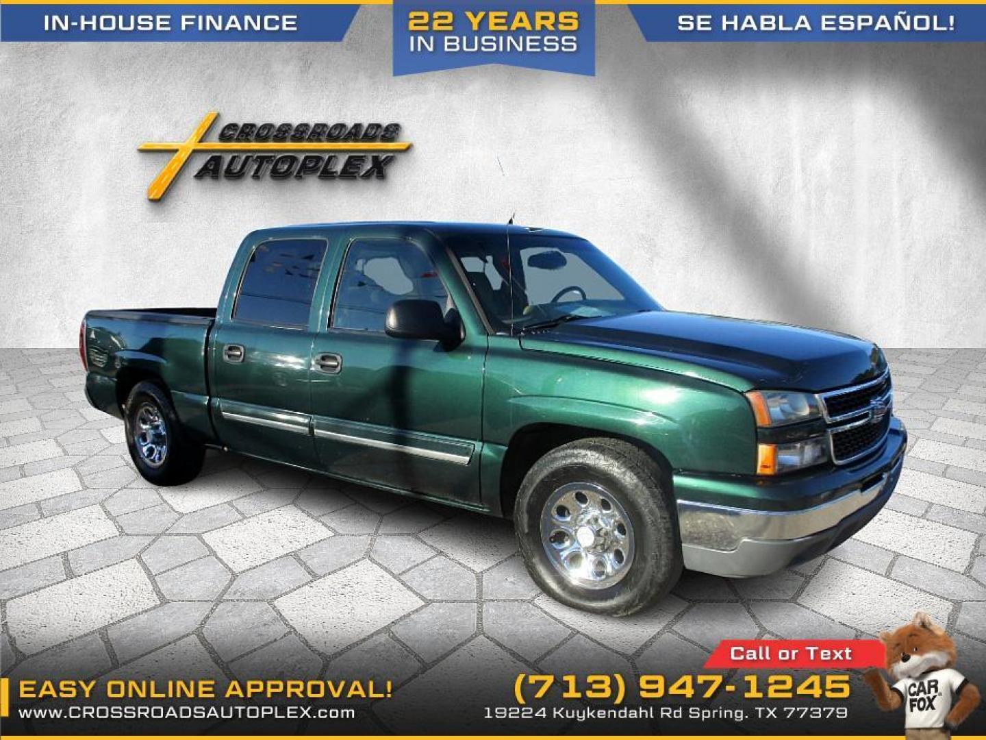 2006 GREEN CHEVROLET SILVERADO 1500 LS2 Crew Cab 2WD (2GCEC13Z361) with an 5.3L V8 OHV 16V FFV engine, 4-SPEED AUTOMATIC transmission, located at 19224 Kuykendahl Rd, Spring, TX, 77379, (713) 947-1245, 30.049259, -95.491402 - NEW ARRIVAL CHEVROLET SILVERADO CREW CAB PICKUP!! THIS IS A MUST SEE, 4DR CREW CAB, CLOTH INTERIOR WITH NO STAINS AND CUTS, GREAT MILEAGE, ENGINE AND TRANSMISSION RUNS SMOOTH AND FUNCTIONS PROPERLY, ICE COLD A/C, PASSED OUR MULTI-POINT INSPECTION AND READY FOR DELIVERY! ALMOST NEW TIRES AND EXTERIOR - Photo#6