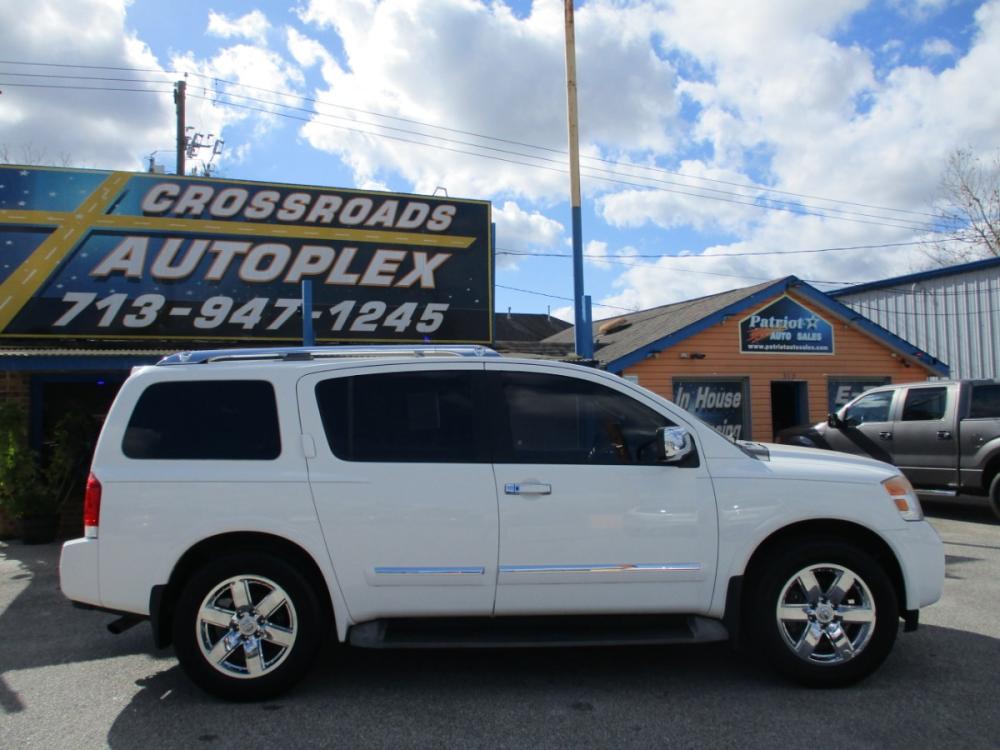 2010 WHITE NISSAN ARMADA SE 2WD (5N1BA0ND2AN) with an 5.6L V8 DOHC 32V FFV engine, 5-SPEED AUTOMATIC transmission, located at 310 Spencer Hwy, South Houston, TX, 77587, (713) 947-1245, 29.664383, -95.228897 - LOOK!! NEW ARRIVAL NISSAN ARMADA, THIS ARMADA HAS GONE THROUGH CROSSROADS AUTOPLEX MULTI-POINT INSPECTION AND READY FOR DELIVERY. THIS VEHICLE IS EQUIPPED WITH 3RD SEATING FOR THE WHOLE FAMILY. POWER WINDOWS AND LOCKS, TILT, GREAT SOUND SYSTEM, LEATHER INTERIOR. MOTOR AND TRANSMISSION RUNS GREAT AND - Photo #1