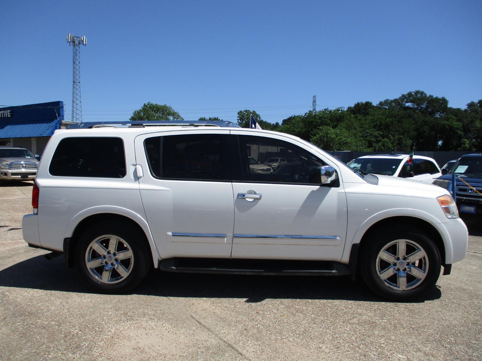 2010 WHITE NISSAN ARMADA SE 2WD (5N1BA0ND2AN) with an 5.6L V8 DOHC 32V FFV engine, 5-SPEED AUTOMATIC transmission, located at 19224 Kuykendahl Rd, Spring, TX, 77379, (713) 947-1245, 30.049259, -95.491402 - LOOK!! NEW ARRIVAL NISSAN ARMADA, THIS ARMADA HAS GONE THROUGH CROSSROADS AUTOPLEX MULTI-POINT INSPECTION AND READY FOR DELIVERY. THIS VEHICLE IS EQUIPPED WITH 3RD SEATING FOR THE WHOLE FAMILY. POWER WINDOWS AND LOCKS, TILT, GREAT SOUND SYSTEM, LEATHER INTERIOR. MOTOR AND TRANSMISSION RUNS GREAT AND - Photo #1