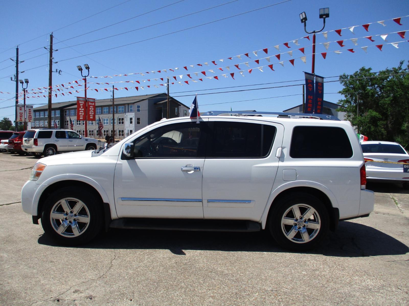 2010 WHITE NISSAN ARMADA SE 2WD (5N1BA0ND2AN) with an 5.6L V8 DOHC 32V FFV engine, 5-SPEED AUTOMATIC transmission, located at 19224 Kuykendahl Rd, Spring, TX, 77379, (713) 947-1245, 30.049259, -95.491402 - LOOK!! NEW ARRIVAL NISSAN ARMADA, THIS ARMADA HAS GONE THROUGH CROSSROADS AUTOPLEX MULTI-POINT INSPECTION AND READY FOR DELIVERY. THIS VEHICLE IS EQUIPPED WITH 3RD SEATING FOR THE WHOLE FAMILY. POWER WINDOWS AND LOCKS, TILT, GREAT SOUND SYSTEM, LEATHER INTERIOR. MOTOR AND TRANSMISSION RUNS GREAT AND - Photo #5