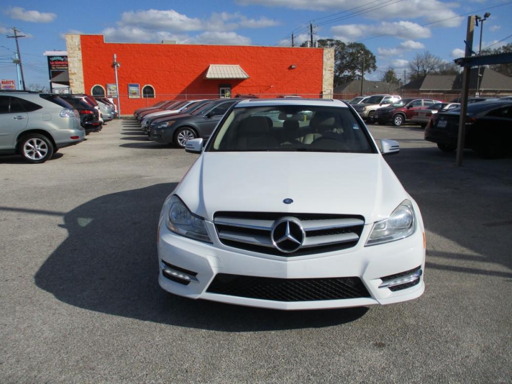 2014 WHITE /BLACK MERCEDES-BENZ C-CLASS C250 Luxury Sedan (WDDGF4HB2EA) with an 1.8L L4 DOHC 16V engine, 7-SPEED AUTOMATIC transmission, located at 310 Spencer Hwy, South Houston, TX, 77587, (713) 947-1245, 29.664383, -95.228897 - Photo #7