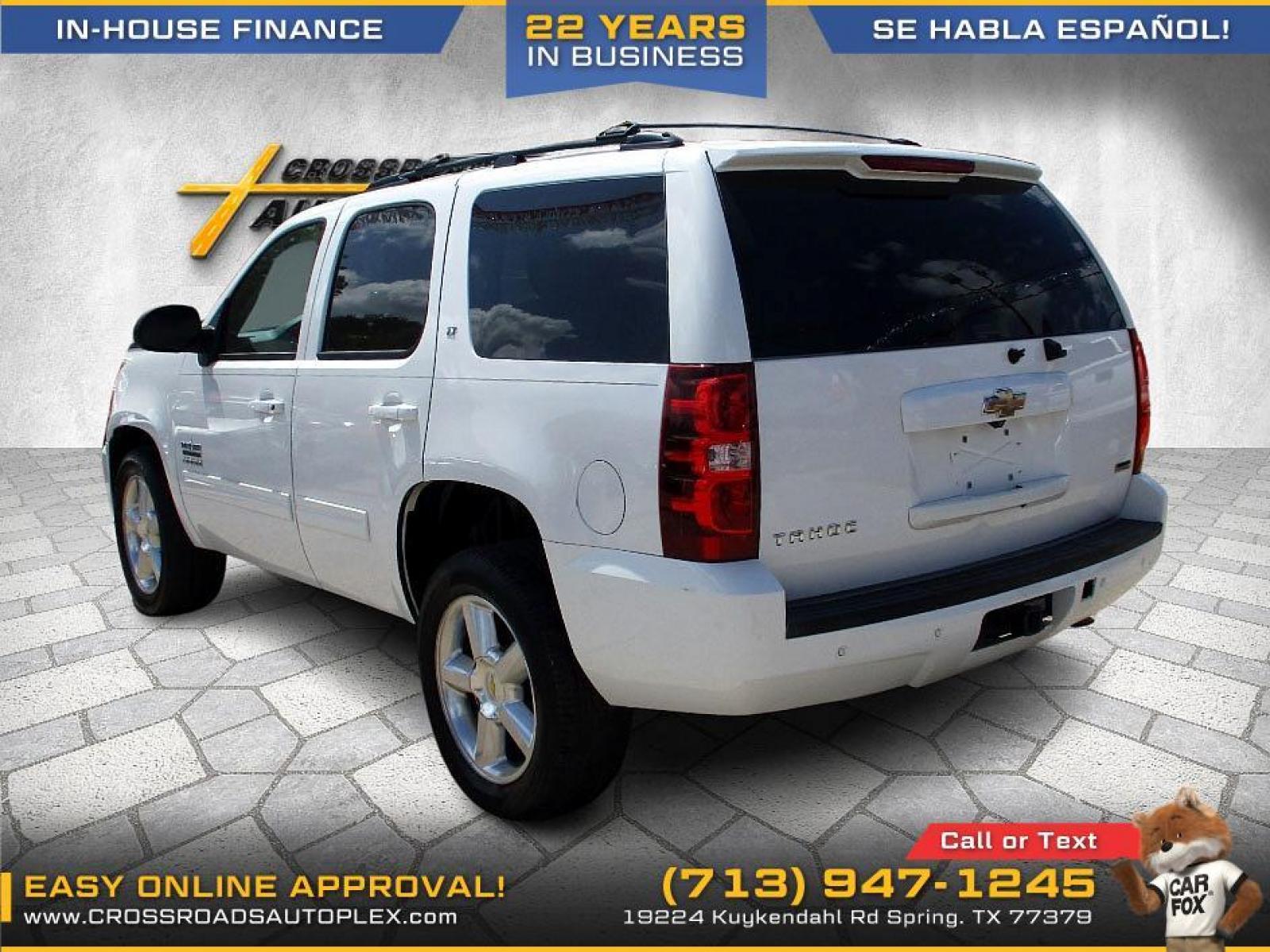 2011 WHITE CHEVROLET TAHOE LT 2WD (1GNSCBE01BR) with an 5.3L V8 OHV 16V FFV engine, 6-SPEED AUTOMATIC transmission, located at 19224 Kuykendahl Rd, Spring, TX, 77379, (713) 947-1245, 30.049259, -95.491402 - LOOK!! NEW ARRIVAL CHEVROLET TAHOE, THIS TAHOE HAS GONE THROUGH Crossroads Autoplex MULTI-POINT INSPECTION AND READY FOR DELIVERY. THIS VEHICLE IS EQUIPPED WITH 3RD SEATING FOR THE WHOLE FAMILY. POWER WINDOWS AND LOCKS, TILT, GREAT SOUND SYSTEM, LEATHER INTERIOR. MOTOR AND TRANSMISSION RUNS GREAT AN - Photo #4