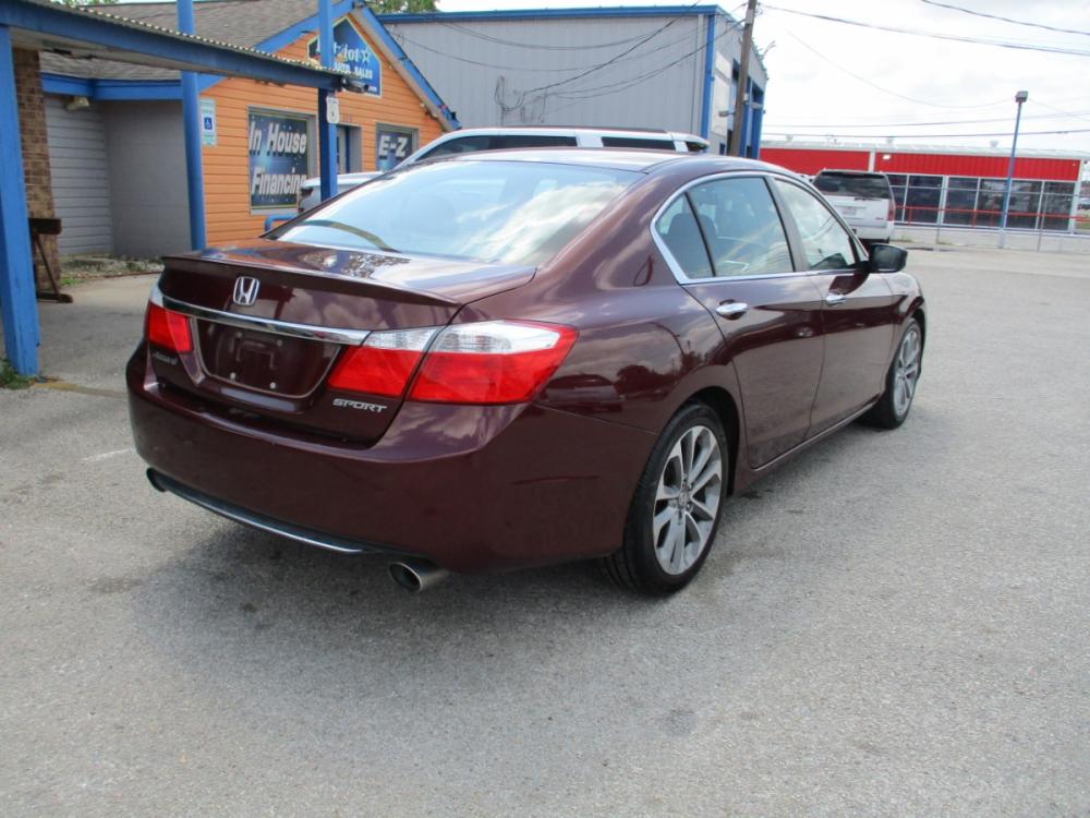 2015 MAROON HONDA ACCORD Sport Sedan CVT (1HGCR2F53FA) with an 2.4L L4 DOHC 16V engine, CVT transmission, located at 310 Spencer Hwy, South Houston, TX, 77587, (713) 947-1245, 29.664383, -95.228897 - This Honda Accord is a great example of leading-edge combination of killer looks, next-big-thing technology and huge driving fun. Accord embodies our safety for everyone philosophy. Bottom line is it is clean with a lot of options, it's safe with our 24-point multi-inspection by our ASE Certified t - Photo #2