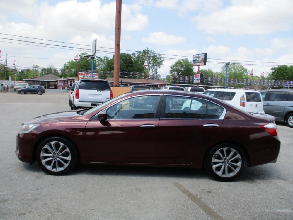 2015 MAROON HONDA ACCORD Sport Sedan CVT (1HGCR2F53FA) with an 2.4L L4 DOHC 16V engine, CVT transmission, located at 310 Spencer Hwy, South Houston, TX, 77587, (713) 947-1245, 29.664383, -95.228897 - This Honda Accord is a great example of leading-edge combination of killer looks, next-big-thing technology and huge driving fun. Accord embodies our safety for everyone philosophy. Bottom line is it is clean with a lot of options, it's safe with our 24-point multi-inspection by our ASE Certified t - Photo #5