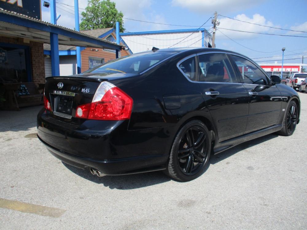 2007 BLACK INFINITI M 45 Sedan (JNKBY01E87M) with an 4.5L V8 DOHC 32V engine, 5-SPEED AUTOMATIC transmission, located at 310 Spencer Hwy, South Houston, TX, 77587, (713) 947-1245, 29.664383, -95.228897 - Wow, this Infiniti unit is designed to enrich and crafted to perform. The premium automotive machinery is Premium after market only part of a premium automotive experience. Ice cold Ac, great mileage- Non smoker vehicle . An amazing Bose premium audio system with 8-inch display. It, clean with it's - Photo #2