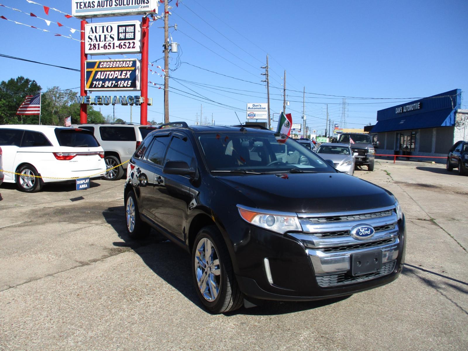 2013 BLACK /GRAY FORD EDGE SEL FWD (2FMDK3JC5DB) with an 3.5L V6 DOHC 24V engine, 6-SPEED AUTOMATIC transmission, located at 19224 Kuykendahl Rd, Spring, TX, 77379, (713) 947-1245, 30.049259, -95.491402 - Photo #0