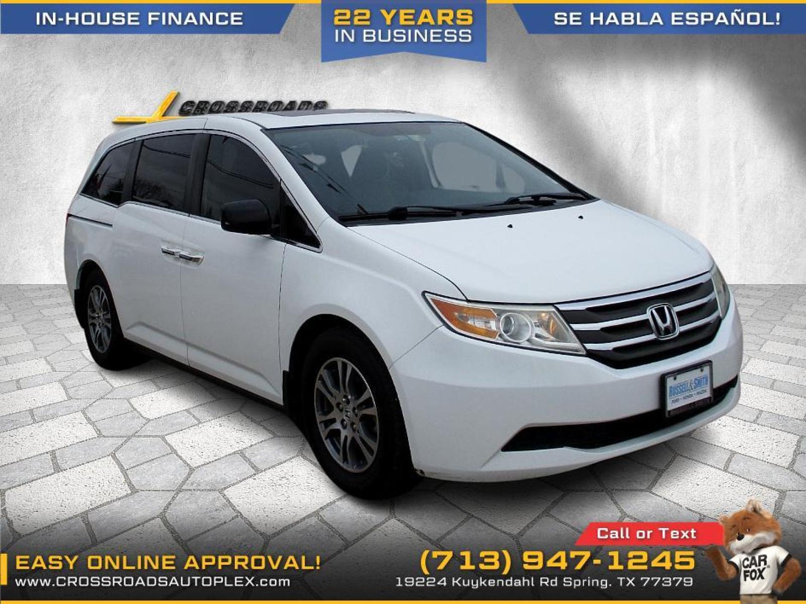 2011 WHITE /GRAY HONDA ODYSSEY Touring (5FNRL5H90BB) with an 3.5L V6 SOHC 24V engine, 5-SPEED AUTOMATIC transmission, located at 19224 Kuykendahl Rd, Spring, TX, 77379, (713) 947-1245, 30.049259, -95.491402 - used car loans/financing to South Houston TX, Pasadena TX, Galena Park TX, Jacinto City TX, Deer Park TX, Pearland TX, Cloverleaf TX, Friendswood TX, Houston TX, Channelview TX, Webster TX, West University Place TX, La Porte TX, League City TX, The Woodlands TX, Cypress TX, Spring TX Bellaire TX & S - Photo #21