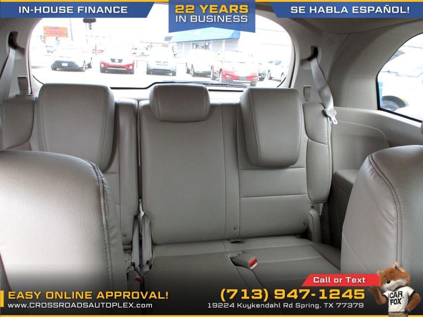 2011 WHITE /GRAY HONDA ODYSSEY Touring (5FNRL5H90BB) with an 3.5L V6 SOHC 24V engine, 5-SPEED AUTOMATIC transmission, located at 19224 Kuykendahl Rd, Spring, TX, 77379, (713) 947-1245, 30.049259, -95.491402 - used car loans/financing to South Houston TX, Pasadena TX, Galena Park TX, Jacinto City TX, Deer Park TX, Pearland TX, Cloverleaf TX, Friendswood TX, Houston TX, Channelview TX, Webster TX, West University Place TX, La Porte TX, League City TX, The Woodlands TX, Cypress TX, Spring TX Bellaire TX & S - Photo #31