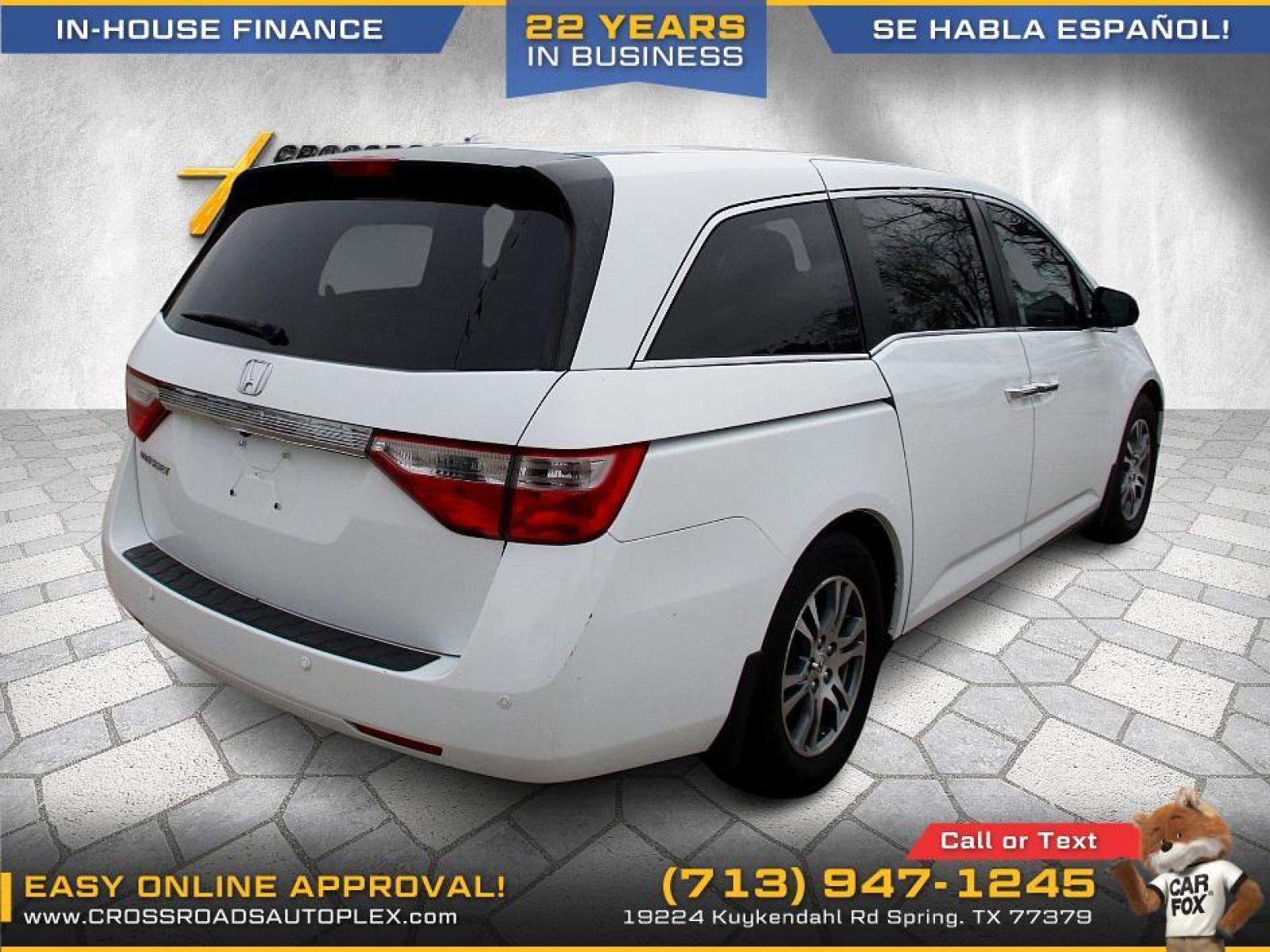 2011 WHITE /GRAY HONDA ODYSSEY Touring (5FNRL5H90BB) with an 3.5L V6 SOHC 24V engine, 5-SPEED AUTOMATIC transmission, located at 19224 Kuykendahl Rd, Spring, TX, 77379, (713) 947-1245, 30.049259, -95.491402 - used car loans/financing to South Houston TX, Pasadena TX, Galena Park TX, Jacinto City TX, Deer Park TX, Pearland TX, Cloverleaf TX, Friendswood TX, Houston TX, Channelview TX, Webster TX, West University Place TX, La Porte TX, League City TX, The Woodlands TX, Cypress TX, Spring TX Bellaire TX & S - Photo #23