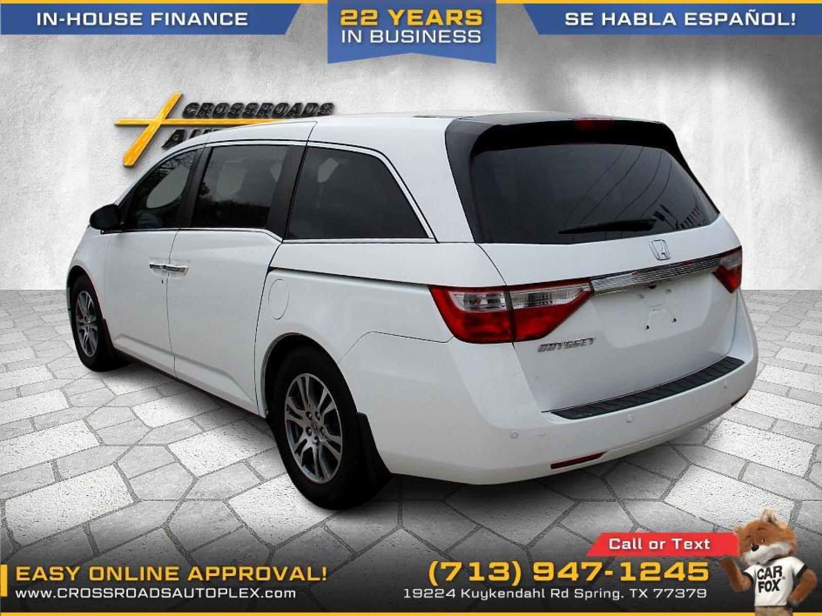 2011 WHITE /GRAY HONDA ODYSSEY Touring (5FNRL5H90BB) with an 3.5L V6 SOHC 24V engine, 5-SPEED AUTOMATIC transmission, located at 19224 Kuykendahl Rd, Spring, TX, 77379, (713) 947-1245, 30.049259, -95.491402 - used car loans/financing to South Houston TX, Pasadena TX, Galena Park TX, Jacinto City TX, Deer Park TX, Pearland TX, Cloverleaf TX, Friendswood TX, Houston TX, Channelview TX, Webster TX, West University Place TX, La Porte TX, League City TX, The Woodlands TX, Cypress TX, Spring TX Bellaire TX & S - Photo #25