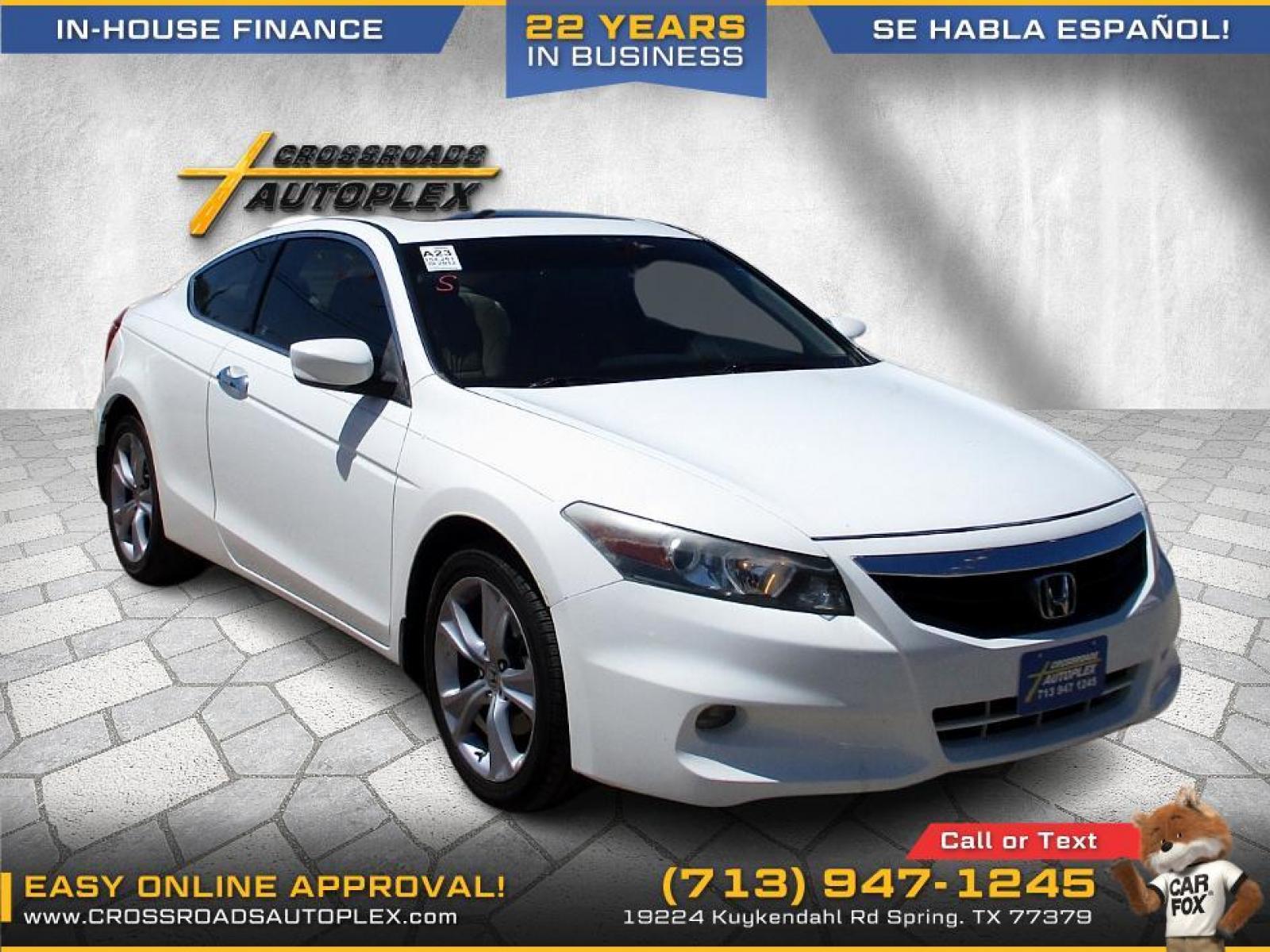 2012 WHITE HONDA ACCORD EX-L V6 Coupe AT (1HGCS2B88CA) with an 3.5L V6 SOHC 24V engine, 5-SPEED AUTOMATIC transmission, located at 19224 Kuykendahl Rd, Spring, TX, 77379, (713) 947-1245, 30.049259, -95.491402 - This Honda Accord is a great example of leading-edge combination of killer looks, next-big-thing technology and huge driving fun. Civic embodies our safety for everyone philosophy. Bottom line is it is clean with a lot of options, it's safe with our 24-point multi-inspection by our ASE Certified tec - Photo #16