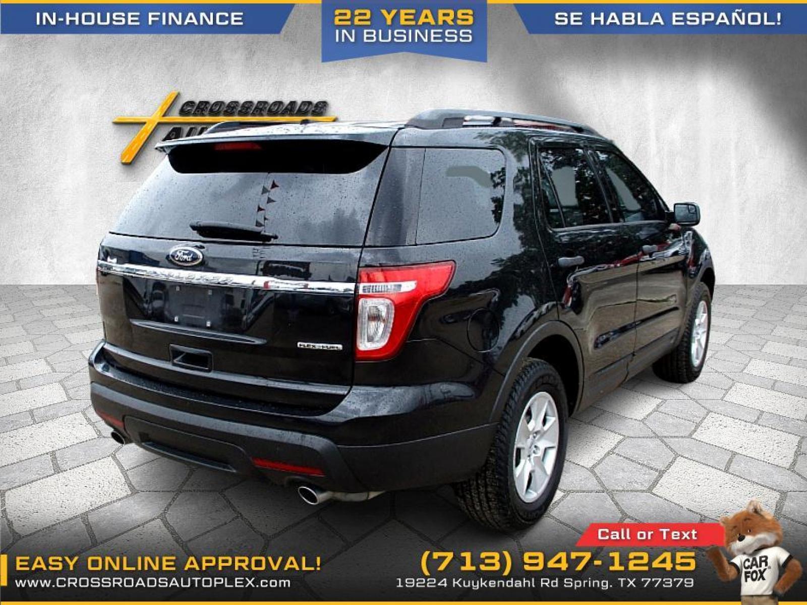 2014 BLACK FORD EXPLORER Base FWD (1FM5K7B81EG) with an 3.5L V6 DOHC 24V engine, 6-SPEED AUTOMATIC transmission, located at 19224 Kuykendahl Rd, Spring, TX, 77379, (713) 947-1245, 30.049259, -95.491402 - Built to encourage your family's adventurous nature, this EXPLRER features bold looks and seating to 7 ESCAPE. Has all available power options and is a tight smooth ride with like new tires. We offer in house financing in addition to a variety of finance options to cater to your specific needs. Our - Photo #2