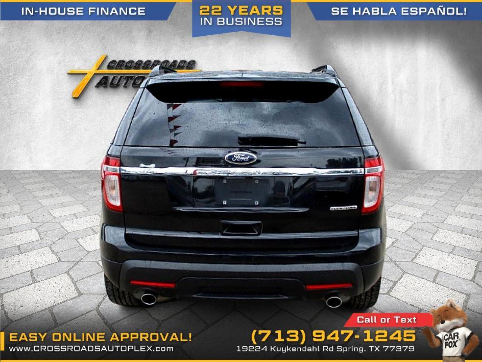 2014 BLACK FORD EXPLORER Base FWD (1FM5K7B81EG) with an 3.5L V6 DOHC 24V engine, 6-SPEED AUTOMATIC transmission, located at 19224 Kuykendahl Rd, Spring, TX, 77379, (713) 947-1245, 30.049259, -95.491402 - Built to encourage your family's adventurous nature, this EXPLRER features bold looks and seating to 7 ESCAPE. Has all available power options and is a tight smooth ride with like new tires. We offer in house financing in addition to a variety of finance options to cater to your specific needs. Our - Photo #3