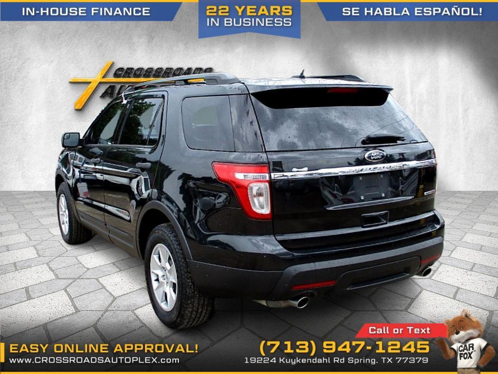 2014 BLACK FORD EXPLORER Base FWD (1FM5K7B81EG) with an 3.5L V6 DOHC 24V engine, 6-SPEED AUTOMATIC transmission, located at 19224 Kuykendahl Rd, Spring, TX, 77379, (713) 947-1245, 30.049259, -95.491402 - Built to encourage your family's adventurous nature, this EXPLRER features bold looks and seating to 7 ESCAPE. Has all available power options and is a tight smooth ride with like new tires. We offer in house financing in addition to a variety of finance options to cater to your specific needs. Our - Photo #4
