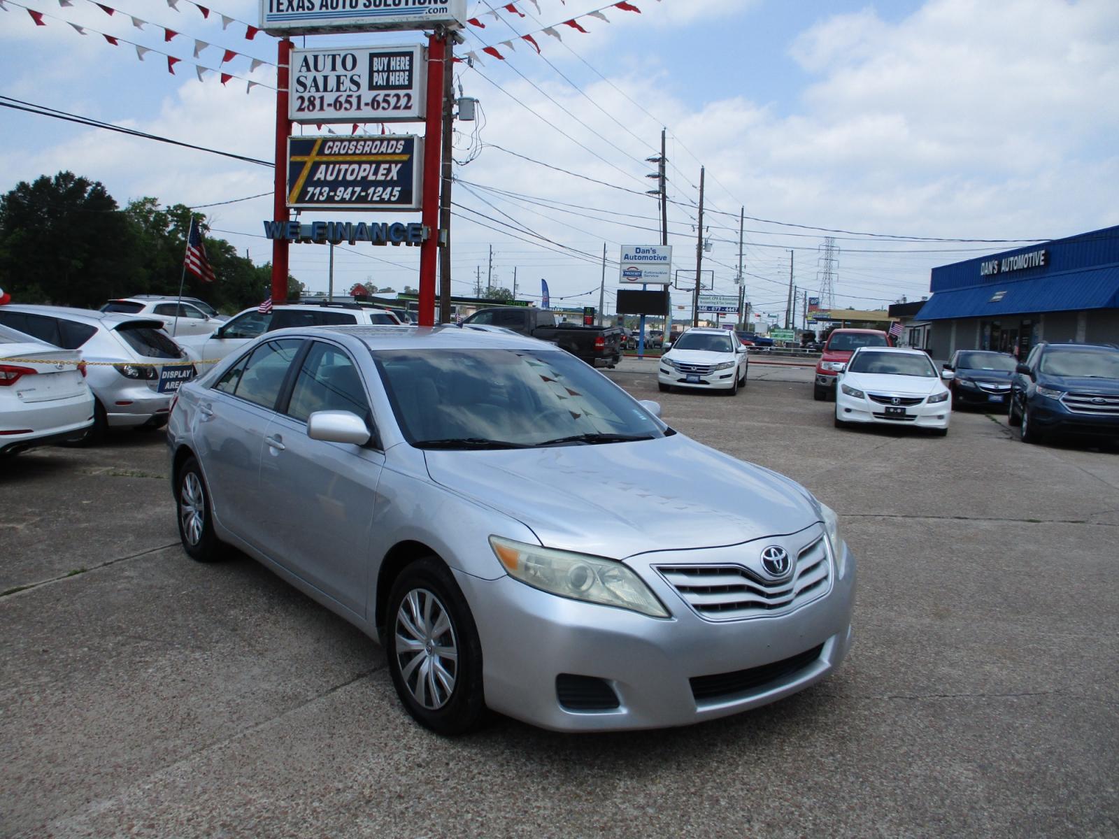2010 SILVER TOYOTA CAMRY LE 6-Spd AT (4T1BF3EK3AU) with an 2.5L L4 DOHC 16V engine, 6-SPEED AUTOMATIC transmission, located at 19224 Kuykendahl Rd, Spring, TX, 77379, (713) 947-1245, 30.049259, -95.491402 - Photo #0