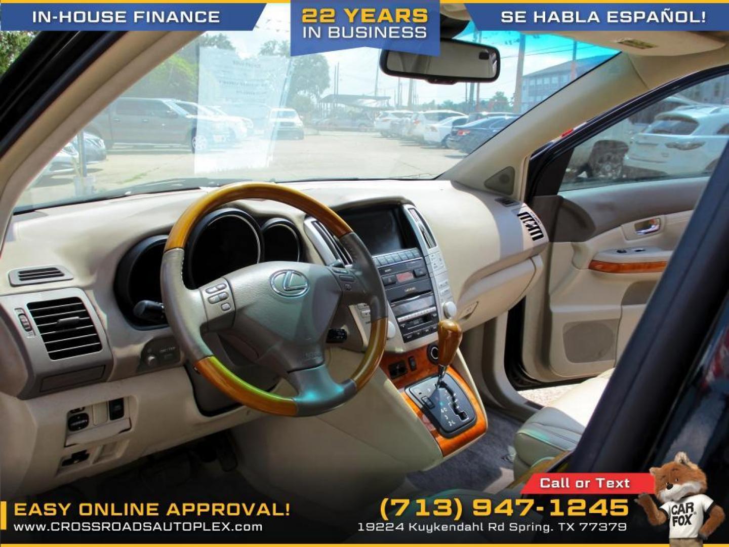 2009 BLACK LEXUS RX 350 FWD (2T2GK31U29C) with an 3.5L V6 DOHC 24V engine, 5-SPEED AUTOMATIC transmission, located at 19224 Kuykendahl Rd, Spring, TX, 77379, (713) 947-1245, 30.049259, -95.491402 - We offer in house financing in addition to a variety of finance options to cater to your specific needs. Our friendly sales professionals are standing by, ready to help you drive out today. Come see the difference here at Crossroads Autoplex, where we treat everyone like family. Call today at 713-94 - Photo#7