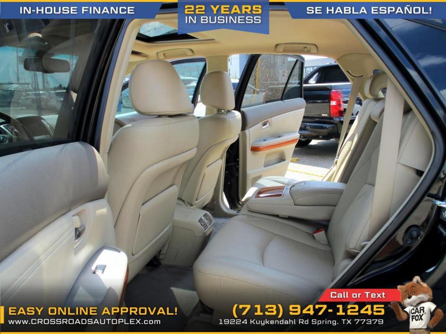 2009 BLACK LEXUS RX 350 FWD (2T2GK31U29C) with an 3.5L V6 DOHC 24V engine, 5-SPEED AUTOMATIC transmission, located at 19224 Kuykendahl Rd, Spring, TX, 77379, (713) 947-1245, 30.049259, -95.491402 - We offer in house financing in addition to a variety of finance options to cater to your specific needs. Our friendly sales professionals are standing by, ready to help you drive out today. Come see the difference here at Crossroads Autoplex, where we treat everyone like family. Call today at 713-94 - Photo#8