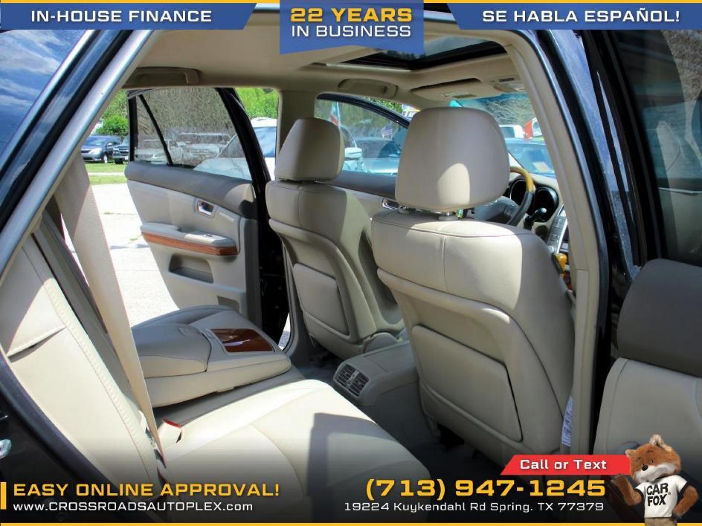 2009 BLACK LEXUS RX 350 FWD (2T2GK31U29C) with an 3.5L V6 DOHC 24V engine, 5-SPEED AUTOMATIC transmission, located at 19224 Kuykendahl Rd, Spring, TX, 77379, (713) 947-1245, 30.049259, -95.491402 - We offer in house financing in addition to a variety of finance options to cater to your specific needs. Our friendly sales professionals are standing by, ready to help you drive out today. Come see the difference here at Crossroads Autoplex, where we treat everyone like family. Call today at 713-94 - Photo#12