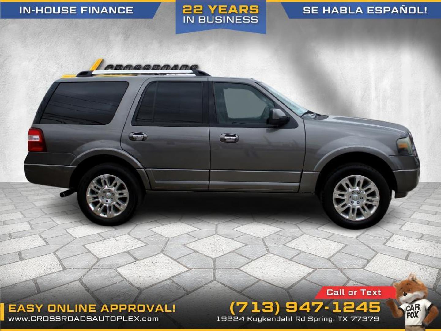 2013 BLACK /TAN FORD EXPEDITION Limited 2WD (1FMJU1K56DE) with an 5.4L V8 SOHC 16V FFV engine, 6-SPEED AUTOMATIC transmission, located at 19224 Kuykendahl Rd, Spring, TX, 77379, (713) 947-1245, 30.049259, -95.491402 - Photo#1