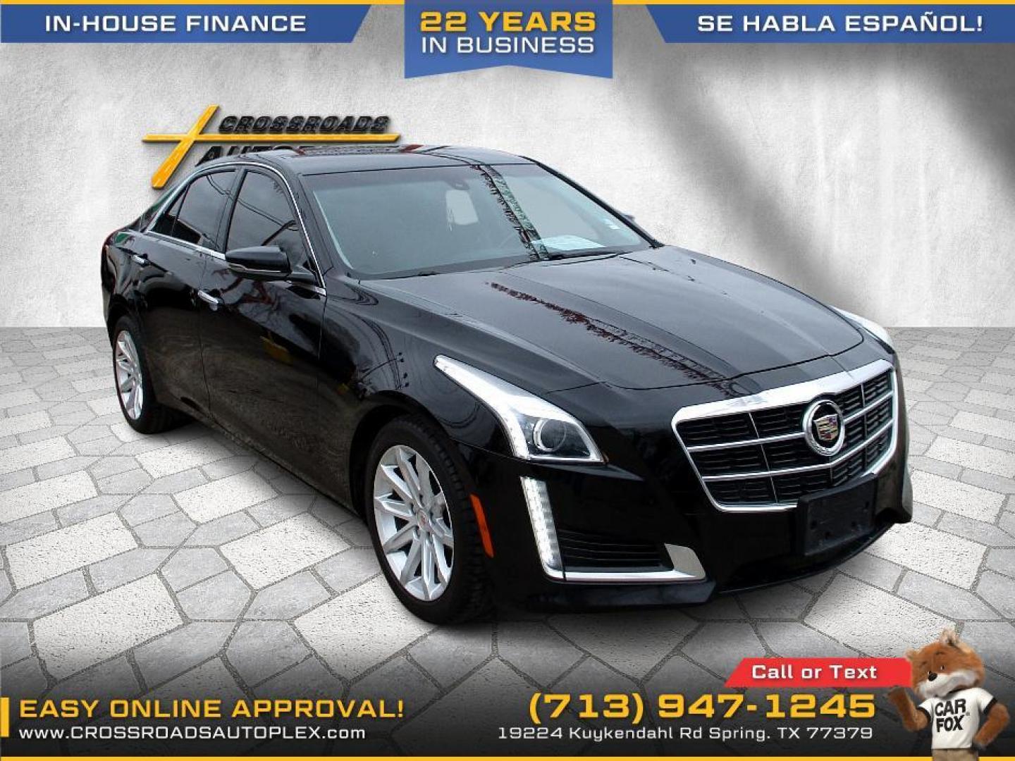 2014 BLACK /BLACK CADILLAC CTS 2.0L Turbo RWD (1G6AP5SX5E0) with an 2.0L L4 DOHC 24V TURBO engine, 6-SPEED AUTOMATIC transmission, located at 19224 Kuykendahl Rd, Spring, TX, 77379, (713) 947-1245, 30.049259, -95.491402 - Photo#0