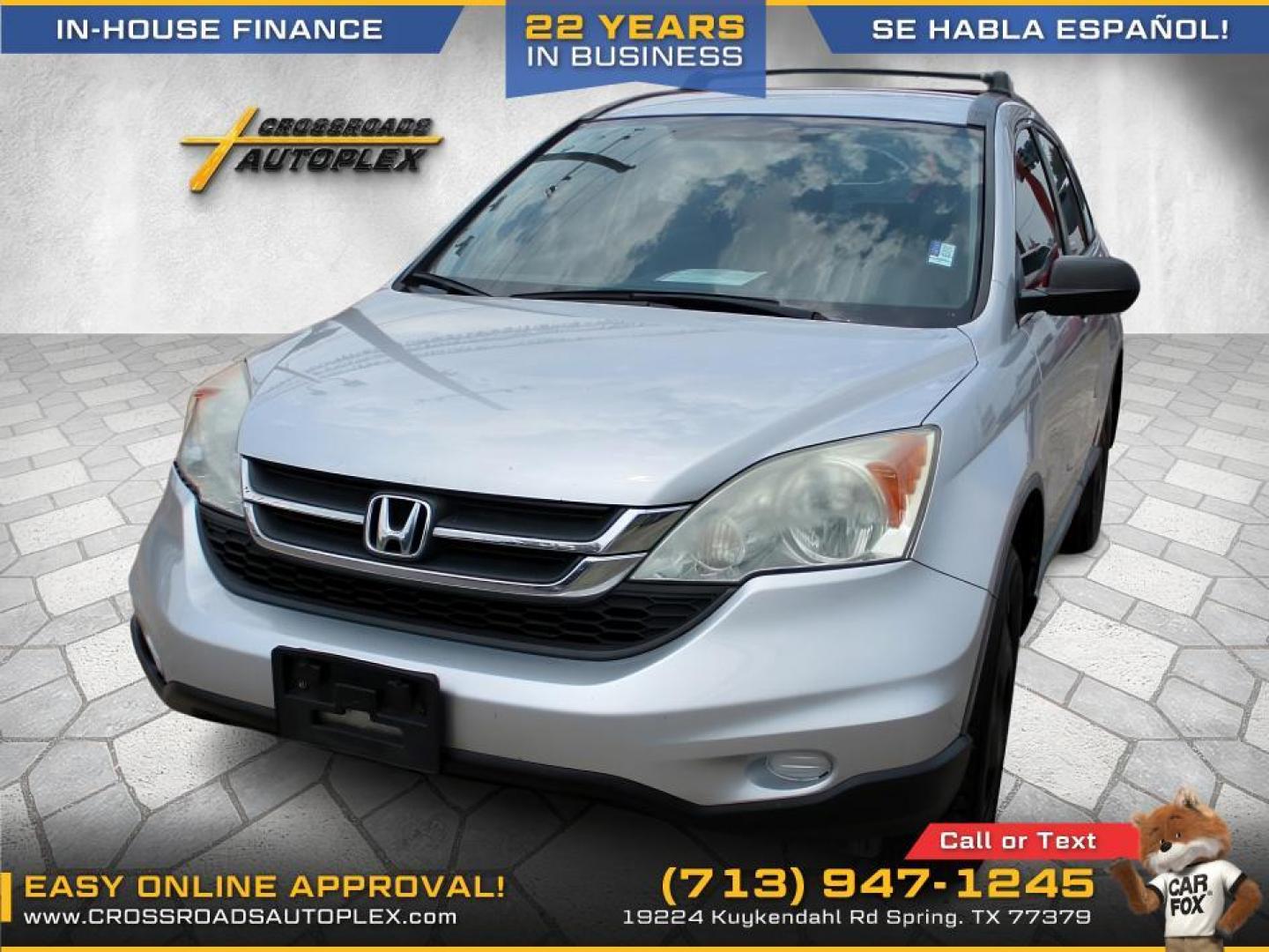 2010 BLUE /SILVER HONDA CR-V LX 2WD 5-Speed AT (5J6RE3H32AL) with an 2.4L L4 DOHC 16V engine, 5-SPEED AUTOMATIC transmission, located at 19224 Kuykendahl Rd, Spring, TX, 77379, (713) 947-1245, 30.049259, -95.491402 - Photo#0