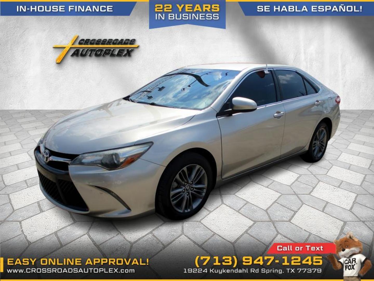 2017 BEIGE /BLACK TOYOTA CAMRY SE (4T1BF1FK3HU) with an 2.5L L4 DOHC 16V engine, 6-SPEED AUTOMATIC transmission, located at 19224 Kuykendahl Rd, Spring, TX, 77379, (713) 947-1245, 30.049259, -95.491402 - CALL US AT 713-947-1245 - Photo#1