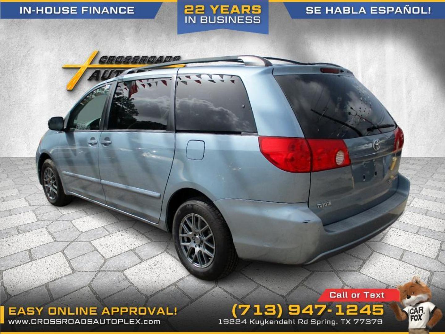 2007 BLUE /GRAY TOYOTA SIENNA CE FWD 7-Passenger (5TDZK23C57S) with an 3.5L V6 EFI DOHC 24V engine, 5-SPEED AUTOMATIC transmission, located at 19224 Kuykendahl Rd, Spring, TX, 77379, (713) 947-1245, 30.049259, -95.491402 - WE IN HOUSE FINANCE, CALL US AT 713-947-1245 - Photo#2