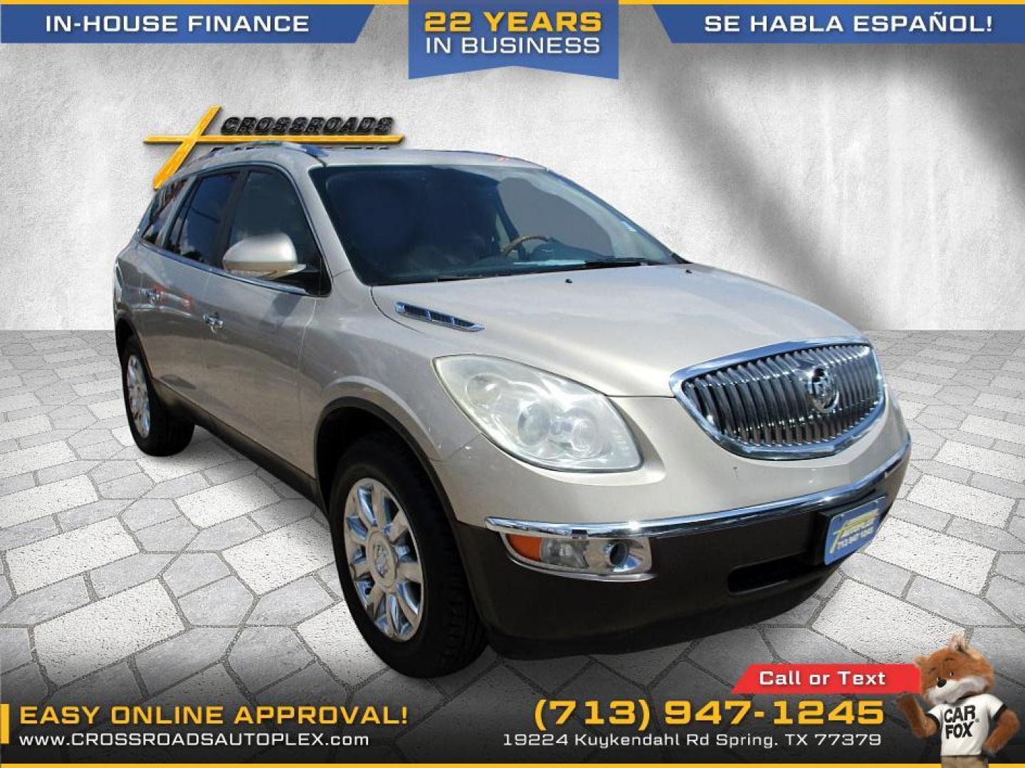 2012 BEIGE /TAN BUICK ENCLAVE Leather FWD (5GAKRCED9CJ) with an 3.6L V6 DOHC 24V engine, 6-SPEED AUTOMATIC OVERDRIVE transmission, located at 19224 Kuykendahl Rd, Spring, TX, 77379, (713) 947-1245, 30.049259, -95.491402 - WE IN HOUSE FINANCE, CALL US AT 713-947-1245 - Photo#4