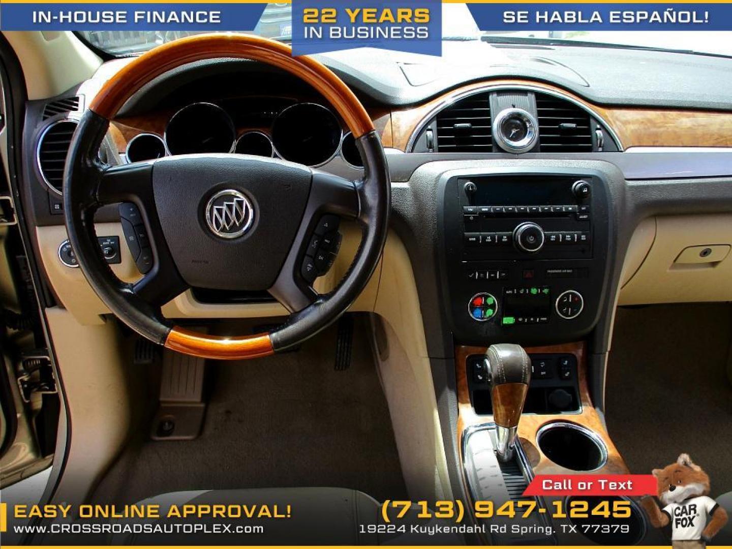 2012 BEIGE /TAN BUICK ENCLAVE Leather FWD (5GAKRCED9CJ) with an 3.6L V6 DOHC 24V engine, 6-SPEED AUTOMATIC OVERDRIVE transmission, located at 19224 Kuykendahl Rd, Spring, TX, 77379, (713) 947-1245, 30.049259, -95.491402 - WE IN HOUSE FINANCE, CALL US AT 713-947-1245 - Photo#7
