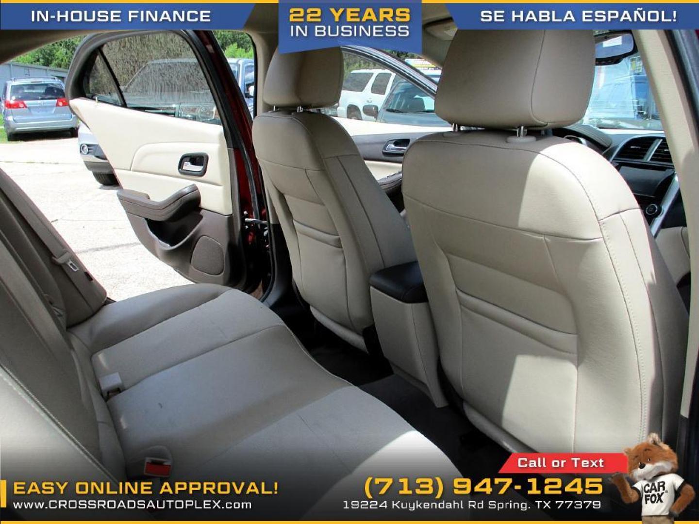 2015 MAROON /BLACK CHEVROLET MALIBU 1LT (1G11C5SL6FF) with an 2.5L L4 DOHC 16V engine, 6-SPEED AUTOMATIC transmission, located at 19224 Kuykendahl Rd, Spring, TX, 77379, (713) 947-1245, 30.049259, -95.491402 - WE IN HOUSE FINANCE, CALL US AT 713-947-1245 - Photo#10