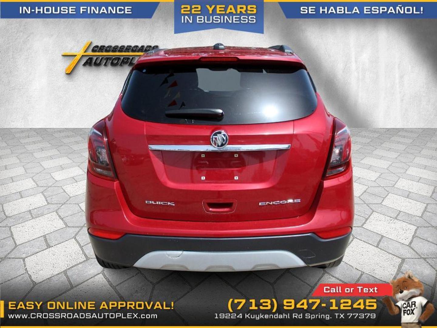 2018 RED /TAN BUICK ENCORE Preferred FWD (KL4CJASB5JB) with an 1.4L L4 DOHC 16V TURBO engine, 6-SPEED AUTOMATIC transmission, located at 19224 Kuykendahl Rd, Spring, TX, 77379, (713) 947-1245, 30.049259, -95.491402 - WE IN HOUSE FINANCE, CALL US AT 713-947-1245 - Photo#2