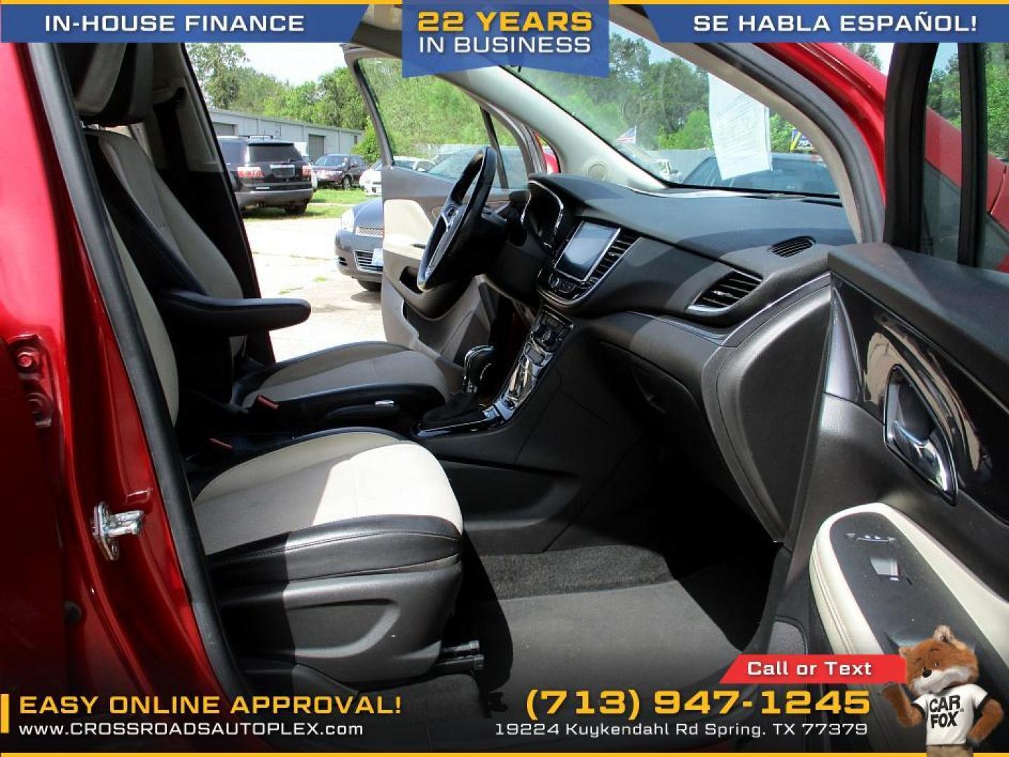 2018 RED /TAN BUICK ENCORE Preferred FWD (KL4CJASB5JB) with an 1.4L L4 DOHC 16V TURBO engine, 6-SPEED AUTOMATIC transmission, located at 19224 Kuykendahl Rd, Spring, TX, 77379, (713) 947-1245, 30.049259, -95.491402 - WE IN HOUSE FINANCE, CALL US AT 713-947-1245 - Photo#10