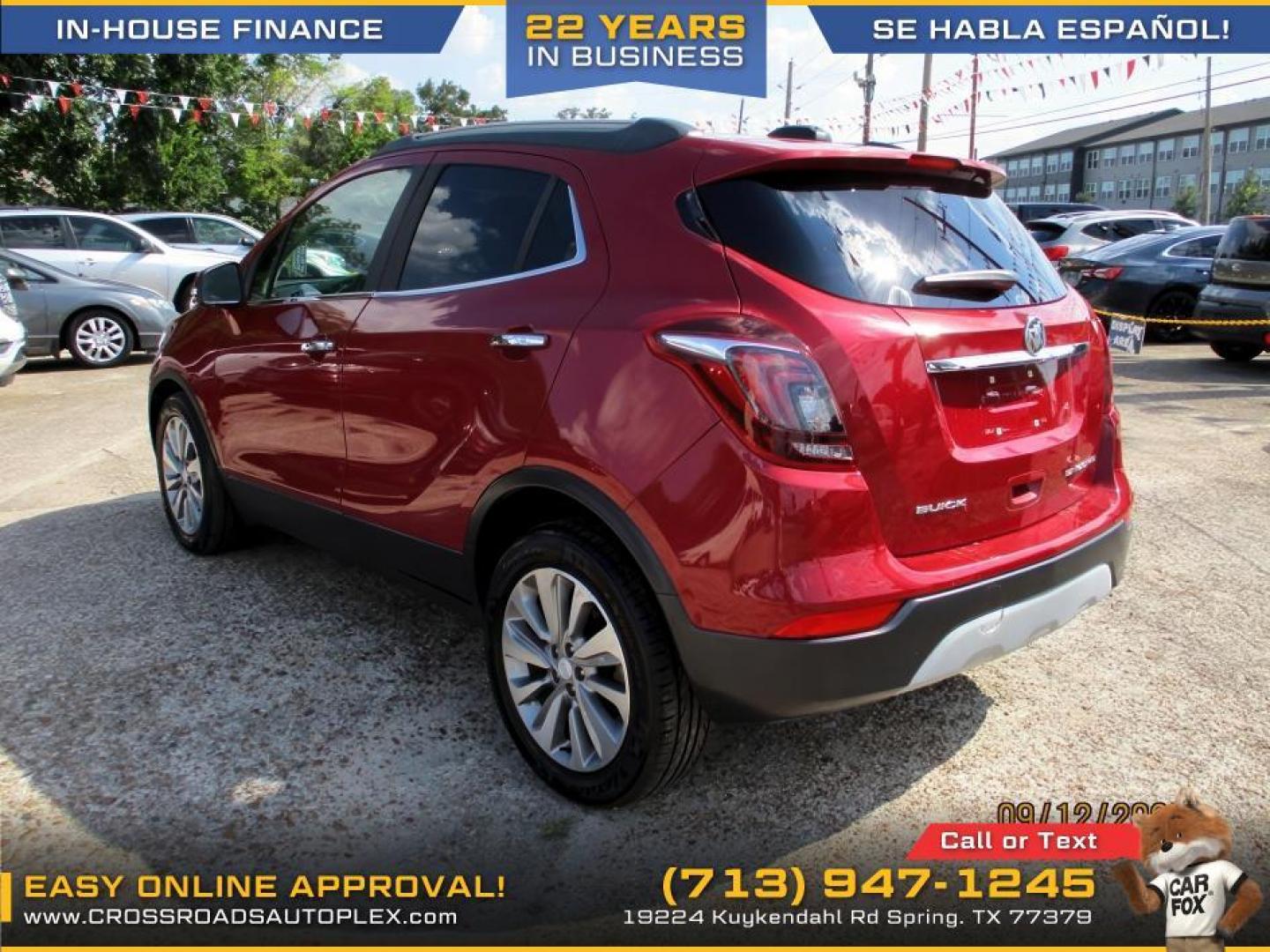 2018 RED /TAN BUICK ENCORE Preferred FWD (KL4CJASB5JB) with an 1.4L L4 DOHC 16V TURBO engine, 6-SPEED AUTOMATIC transmission, located at 19224 Kuykendahl Rd, Spring, TX, 77379, (713) 947-1245, 30.049259, -95.491402 - WE IN HOUSE FINANCE, CALL US AT 713-947-1245 - Photo#2