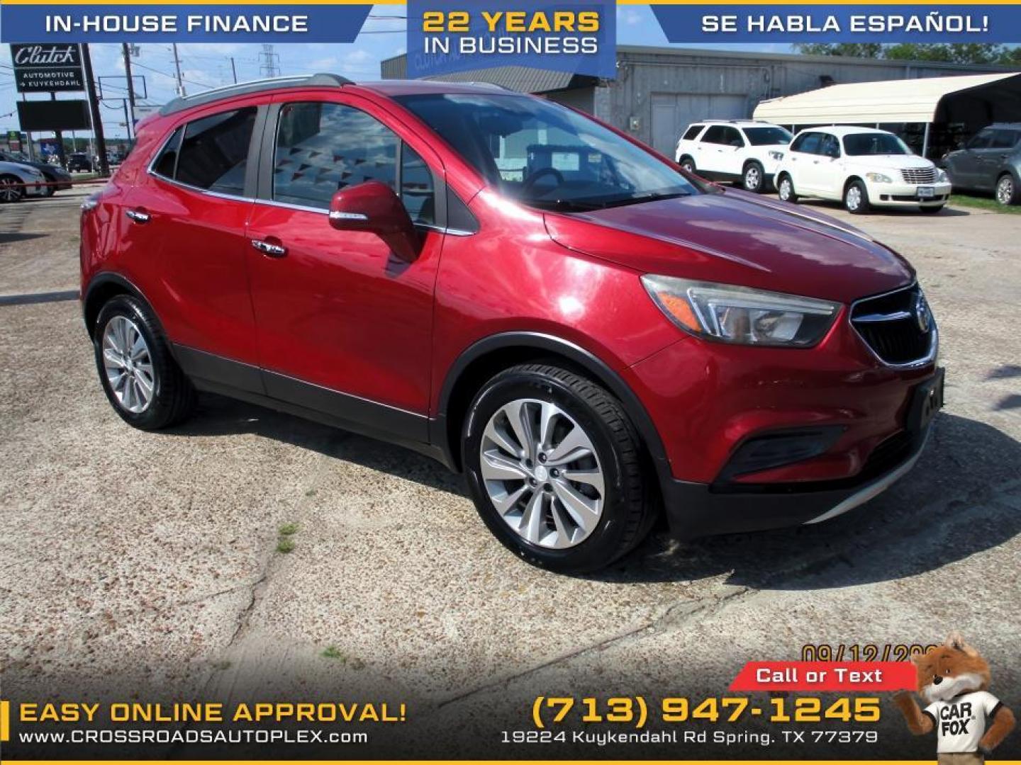 2018 RED /TAN BUICK ENCORE Preferred FWD (KL4CJASB5JB) with an 1.4L L4 DOHC 16V TURBO engine, 6-SPEED AUTOMATIC transmission, located at 19224 Kuykendahl Rd, Spring, TX, 77379, (713) 947-1245, 30.049259, -95.491402 - WE IN HOUSE FINANCE, CALL US AT 713-947-1245 - Photo#5
