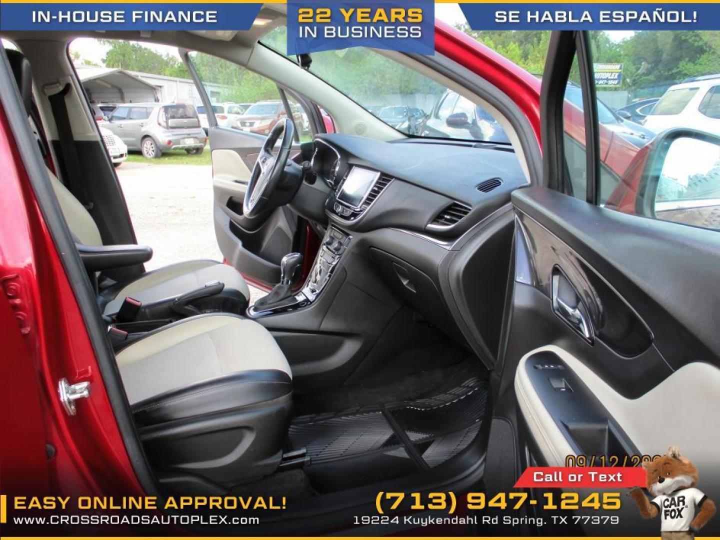 2018 RED /TAN BUICK ENCORE Preferred FWD (KL4CJASB5JB) with an 1.4L L4 DOHC 16V TURBO engine, 6-SPEED AUTOMATIC transmission, located at 19224 Kuykendahl Rd, Spring, TX, 77379, (713) 947-1245, 30.049259, -95.491402 - WE IN HOUSE FINANCE, CALL US AT 713-947-1245 - Photo#12